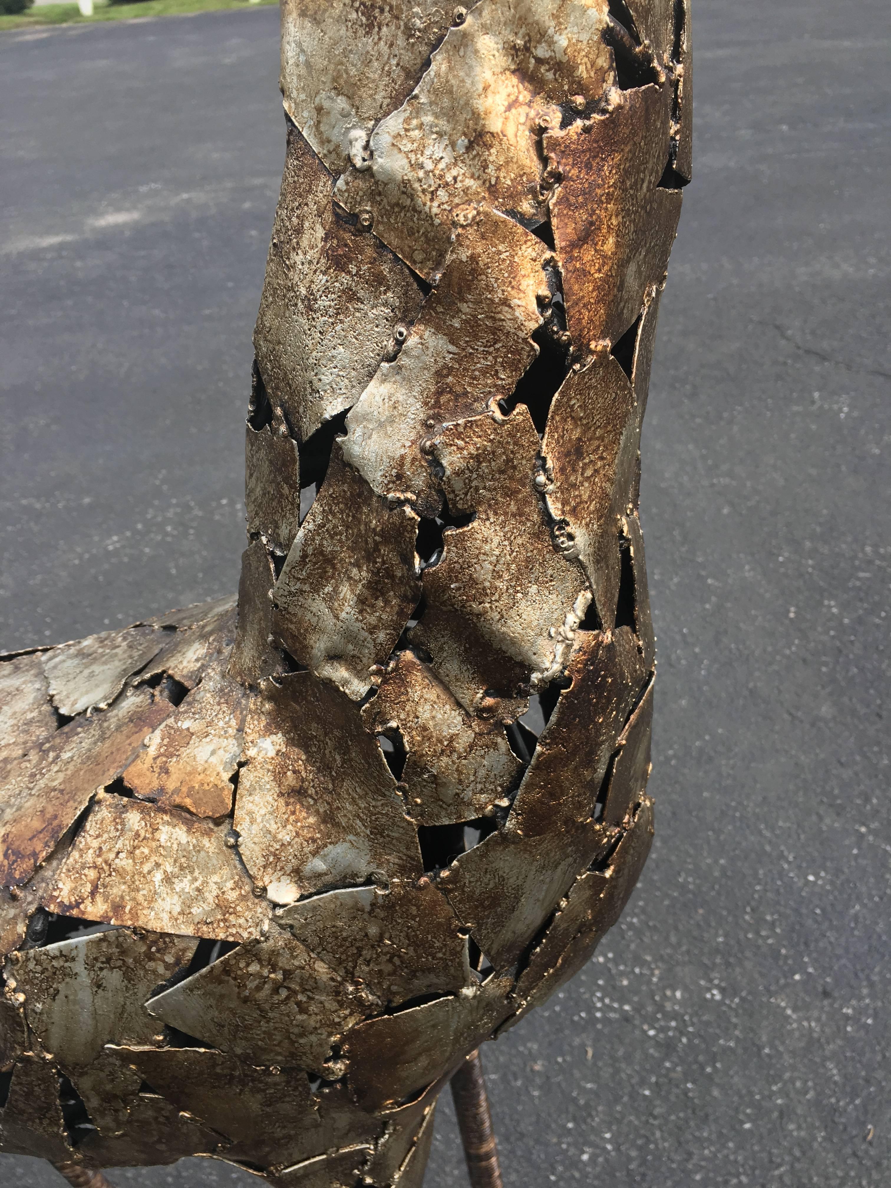 Brutalist Metal Giraffe Statue In Excellent Condition In Redding, CT