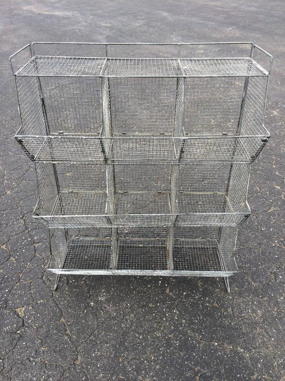 Industrial Style Wire Mesh Storage Bin at 1stDibs