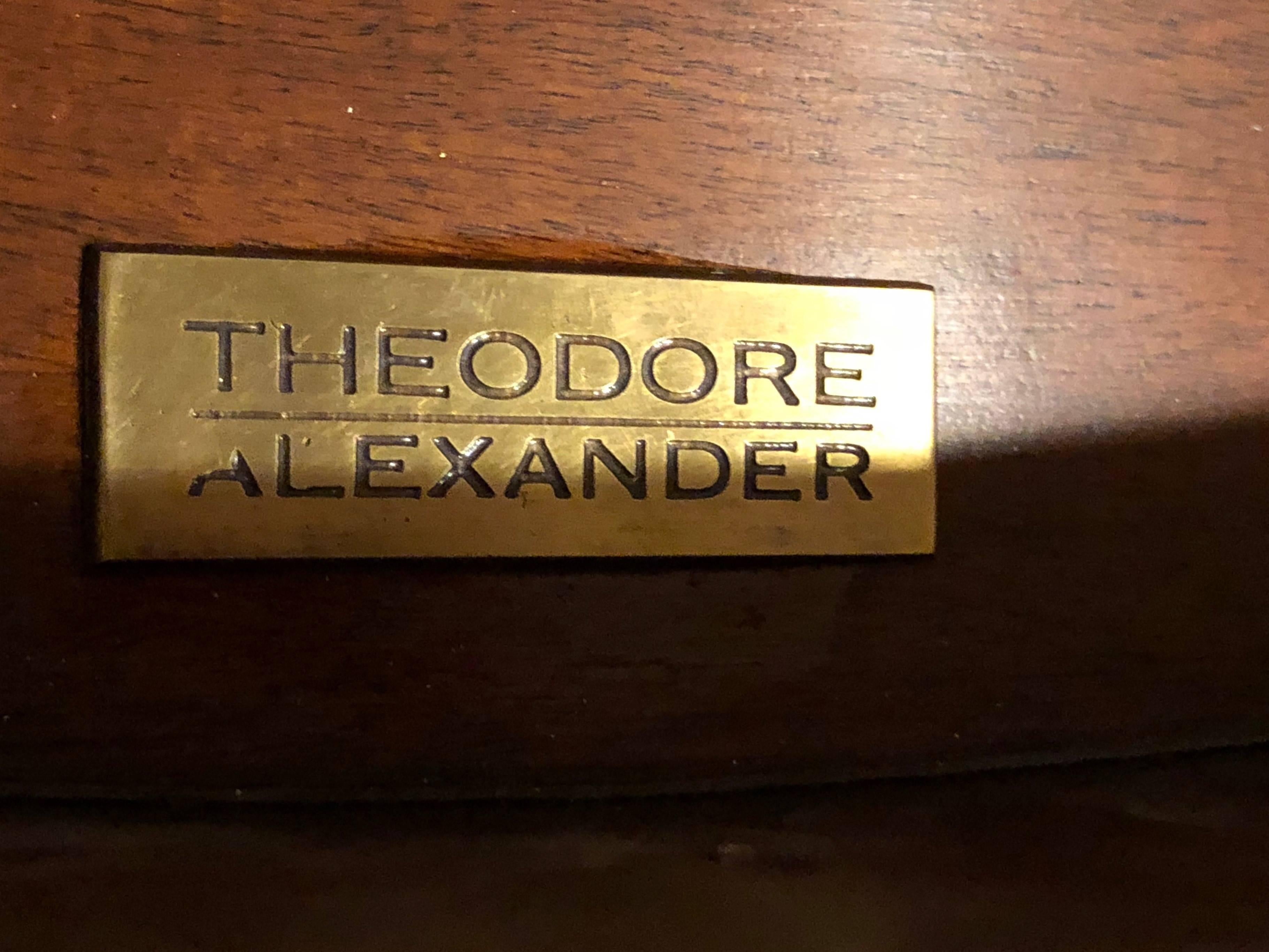 Gilt Theodore Alexander Eglomisé Demilune Table