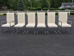 Set of Six Chrome DIA Dining Room Chairs Attributed to Milo Baughman