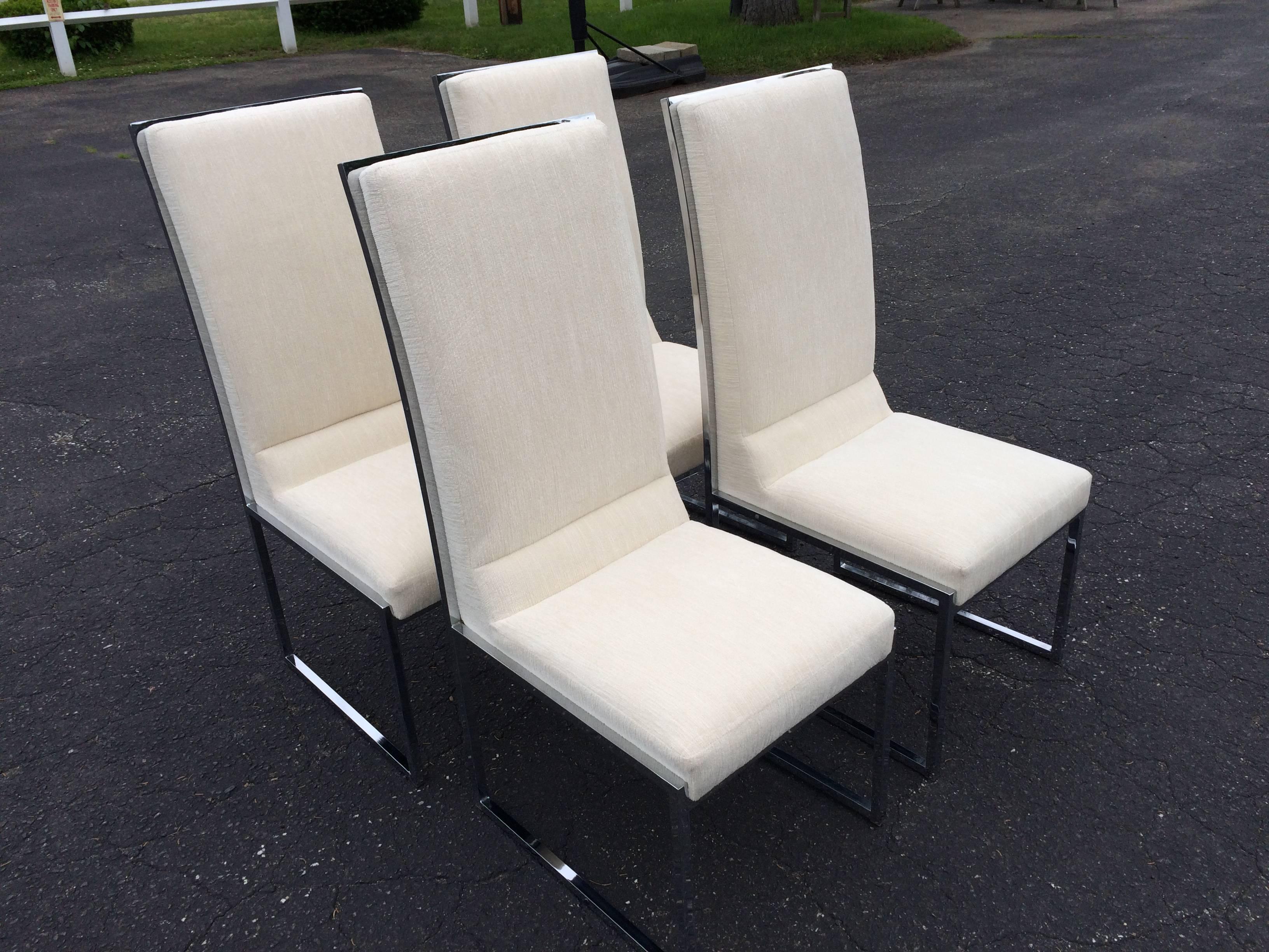Set of Six Chrome DIA Dining Room Chairs Attributed to Milo Baughman 3