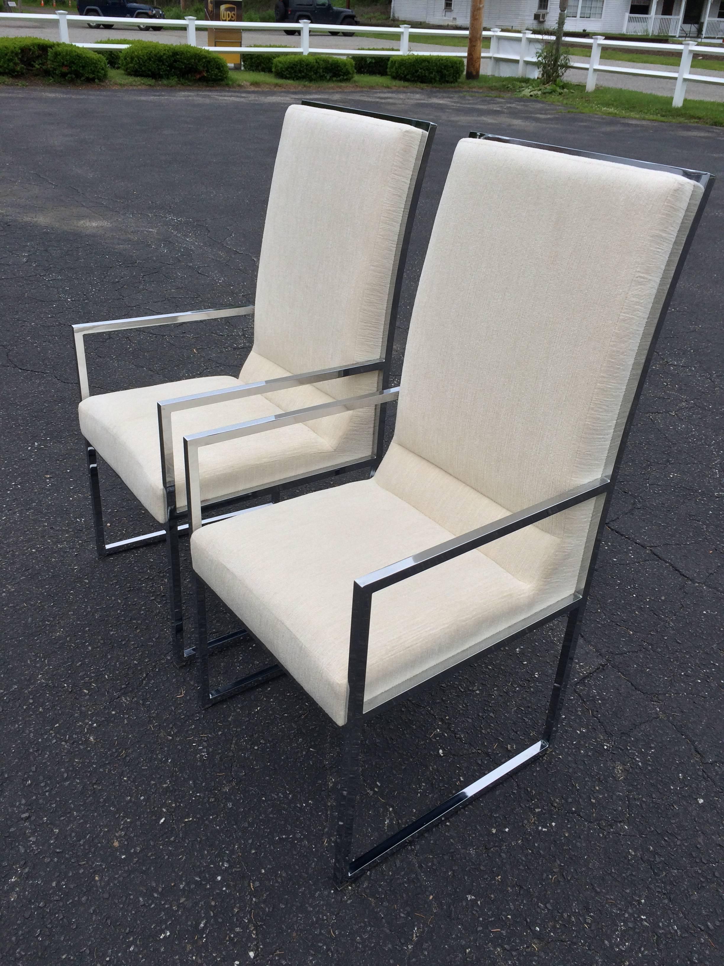 Set of Six Chrome DIA Dining Room Chairs Attributed to Milo Baughman 2