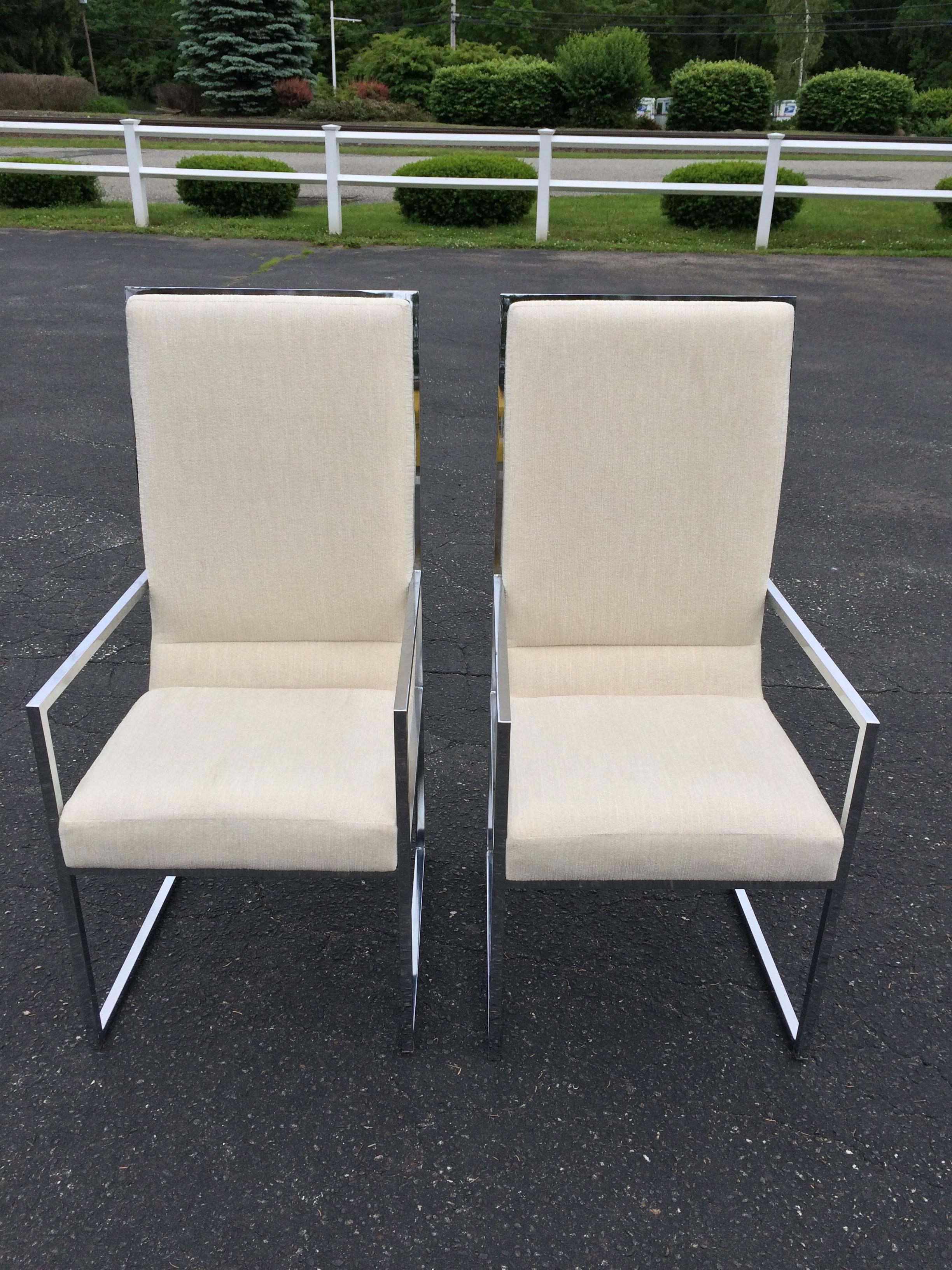Late 20th Century Set of Six Chrome DIA Dining Room Chairs Attributed to Milo Baughman