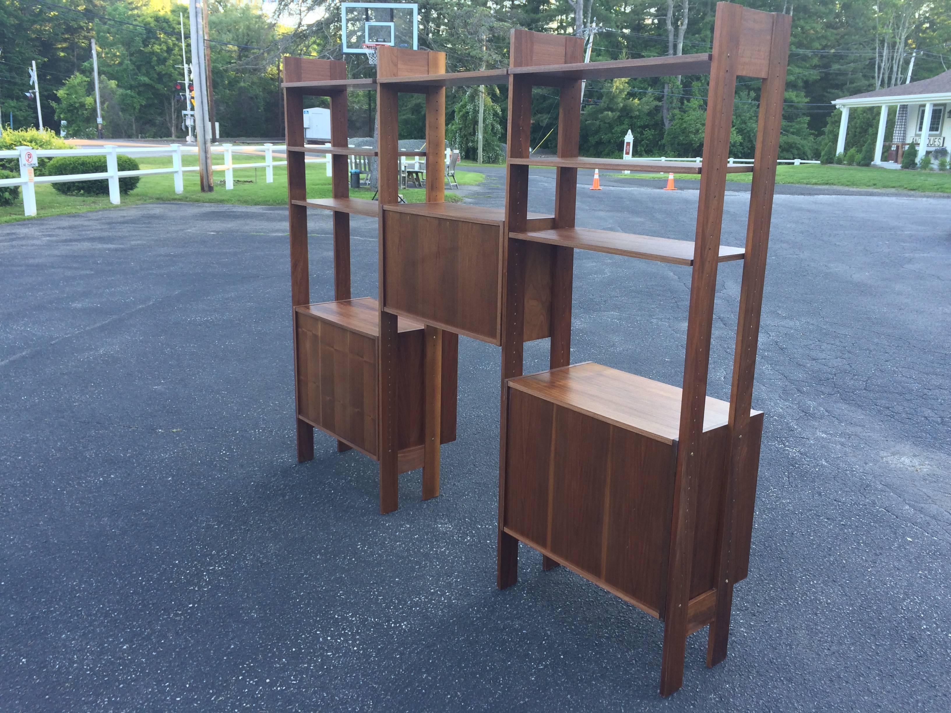 Poul Cadovious Style Danish Teak Wall Unit with finished back 4