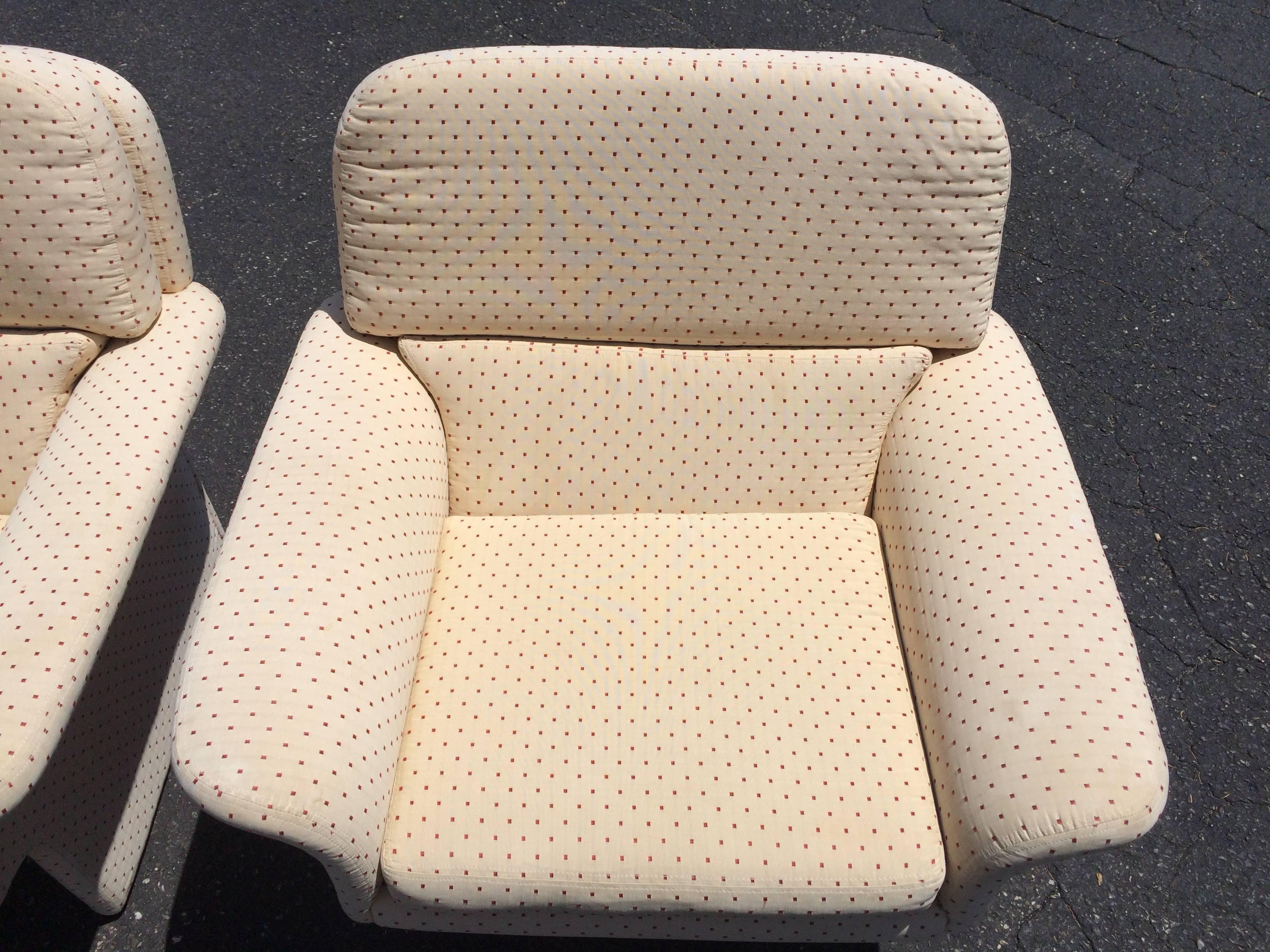 Pair of 1980's Saporiti Style Modular Lounge Chairs. 1