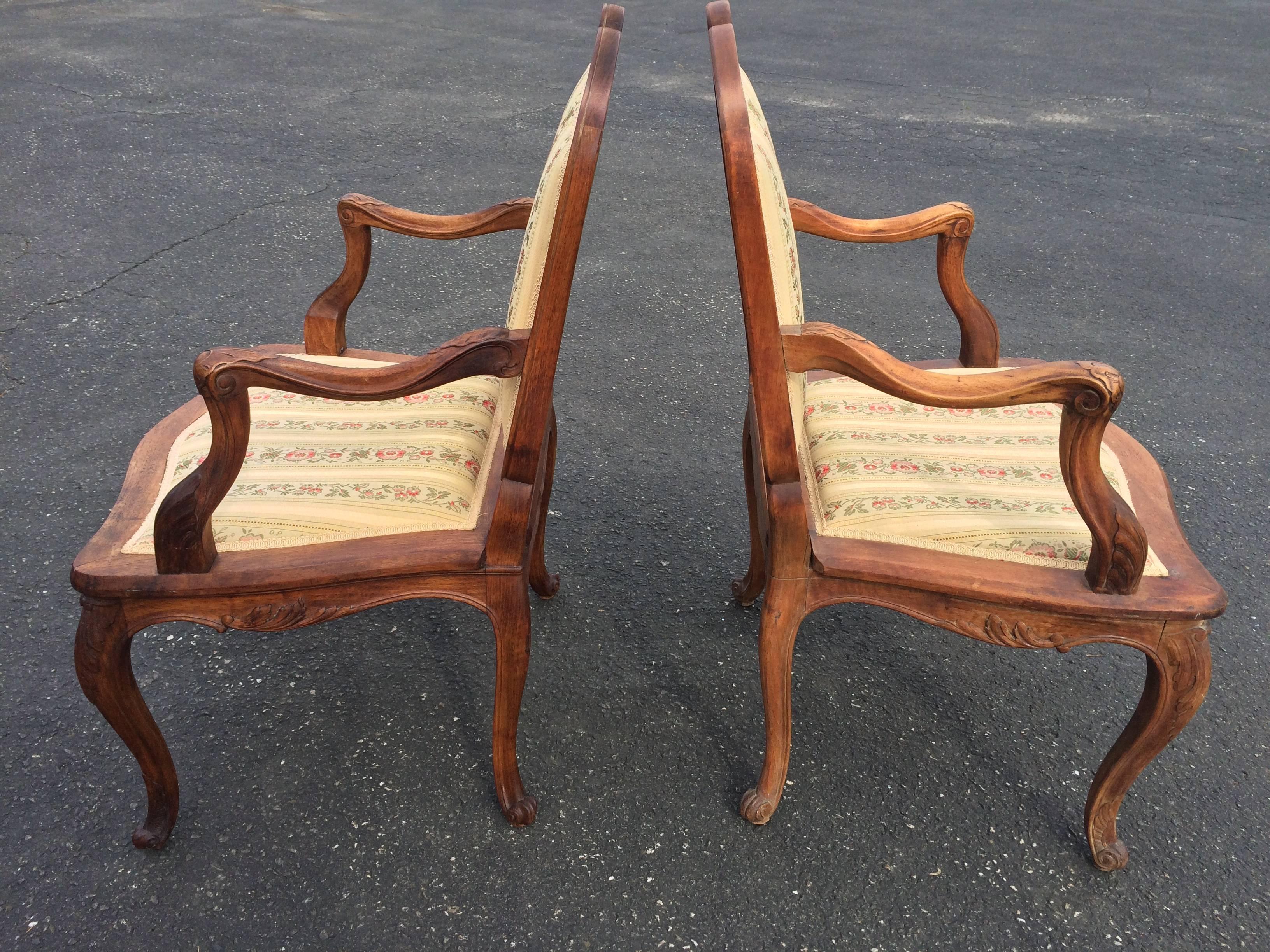 ON SALE-Pair of French Louis XV Style Armchairs 1