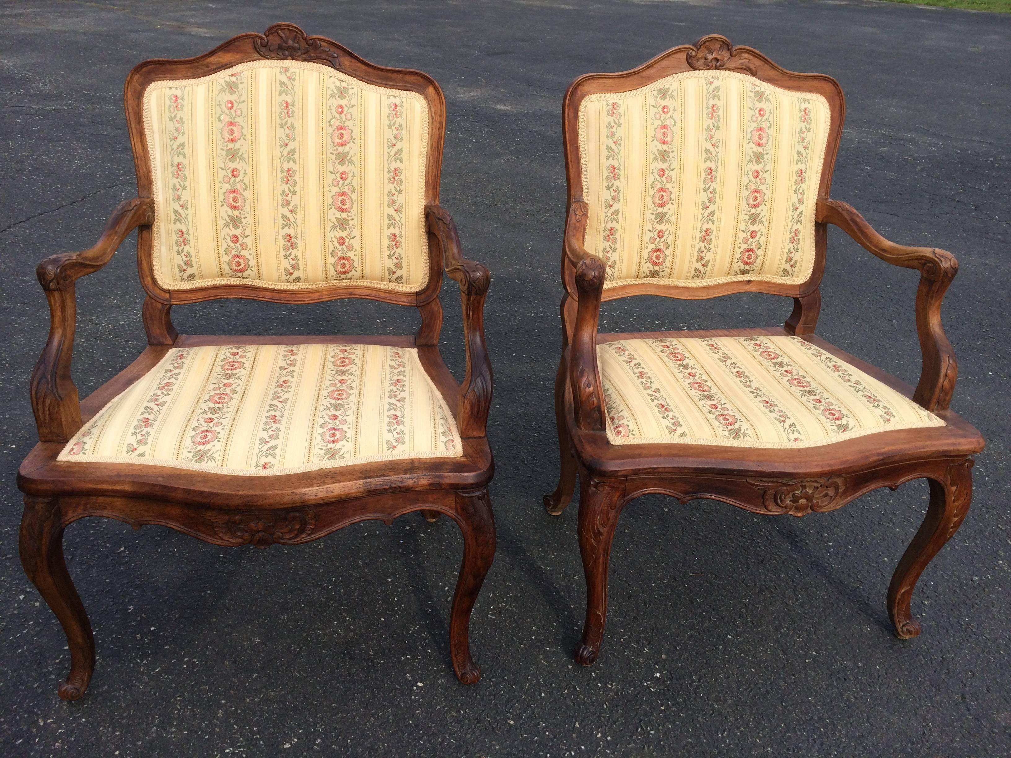 ON SALE-Pair of French Louis XV Style Armchairs 5