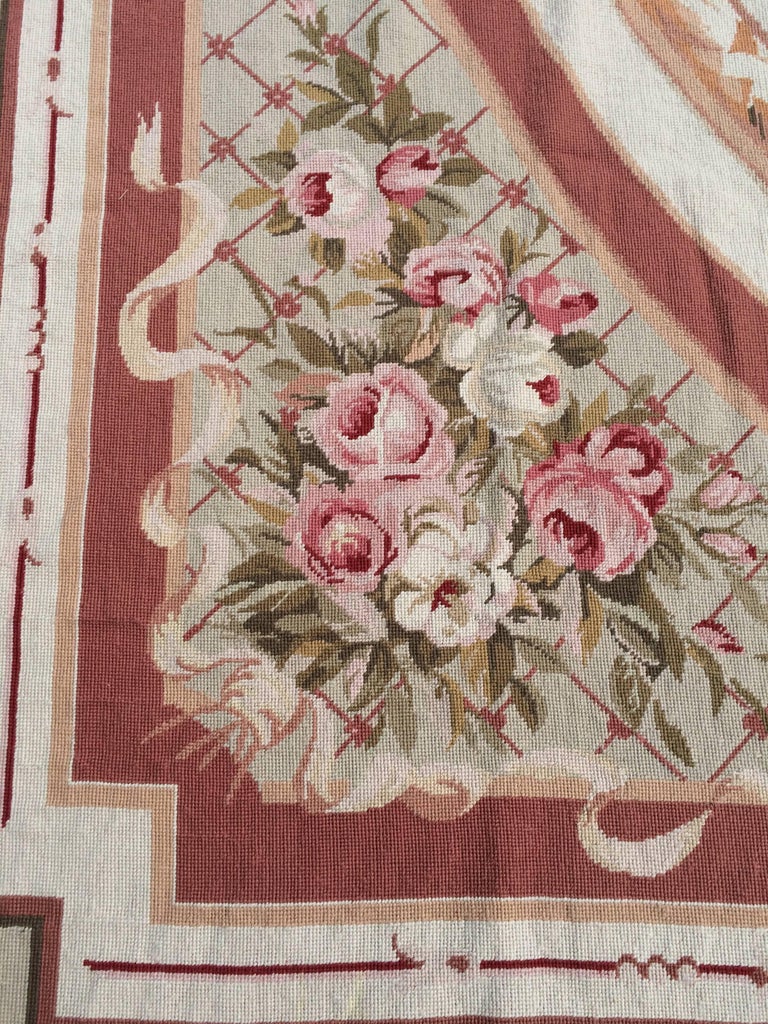 Wool Needlepoint Aubusson Rug 9" x 12" For Sale at 1stdibs
