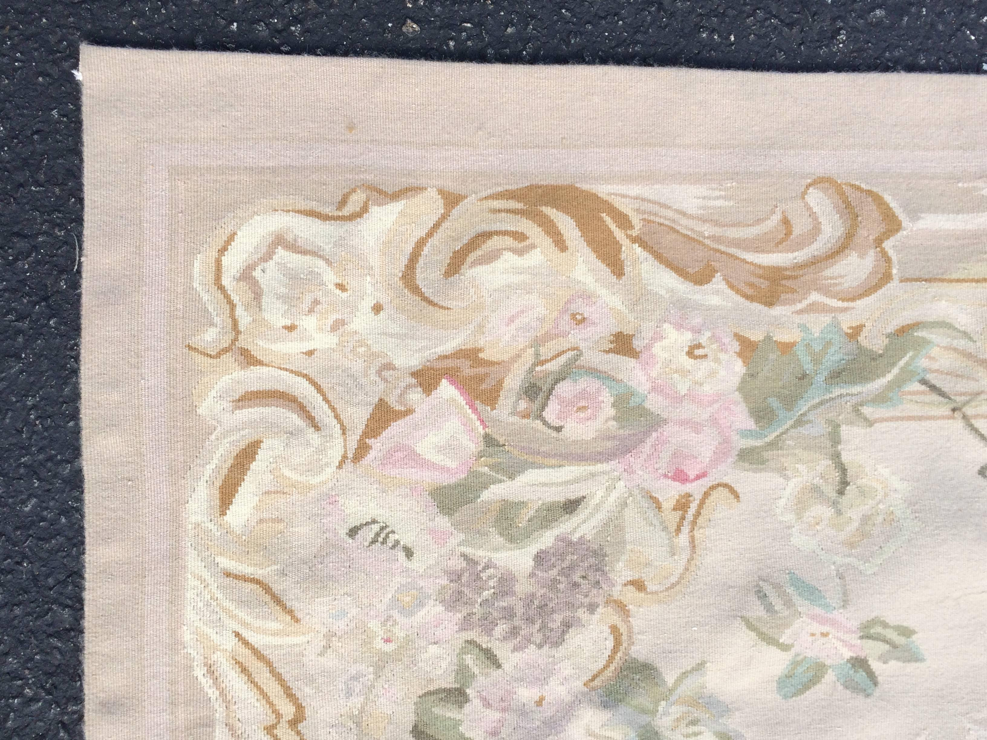 Woven Pale Tone Aubusson Rug, New with Tags 6'x9'