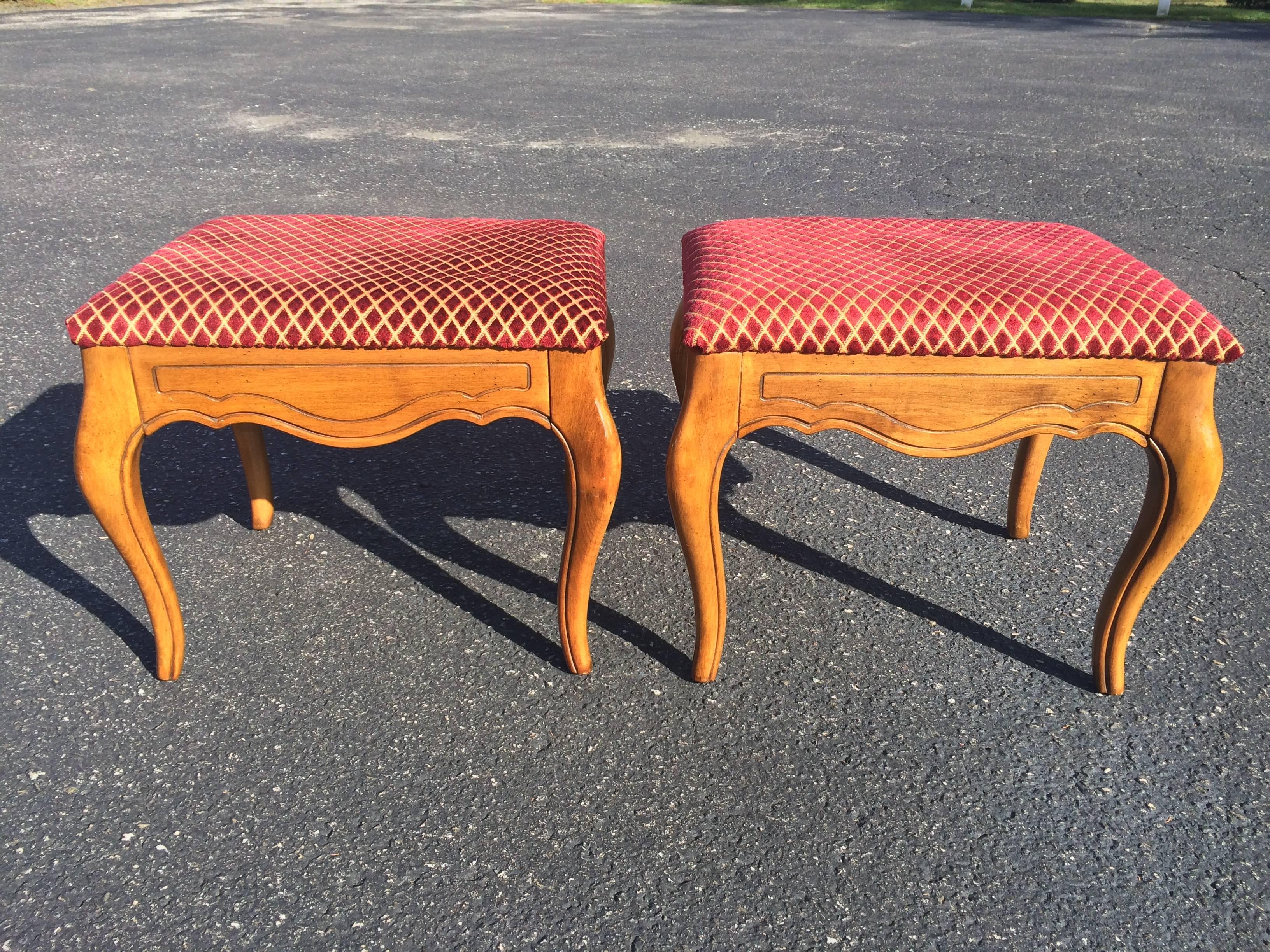 Country Pair of Ethan Allen Stools