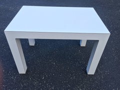 White Mid-Century Parsons Table