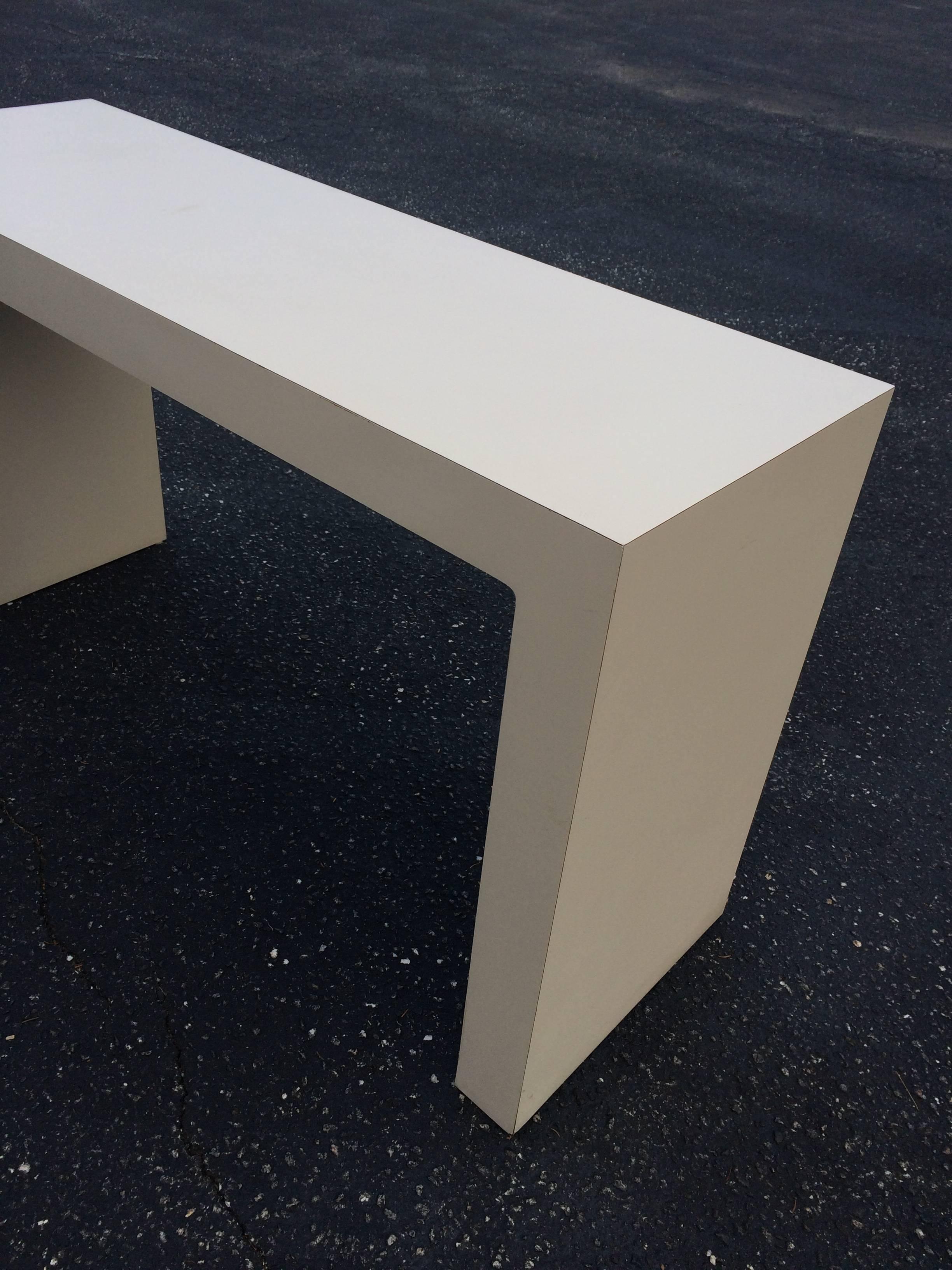 Late 20th Century Mid-Century off-White Parsons Table