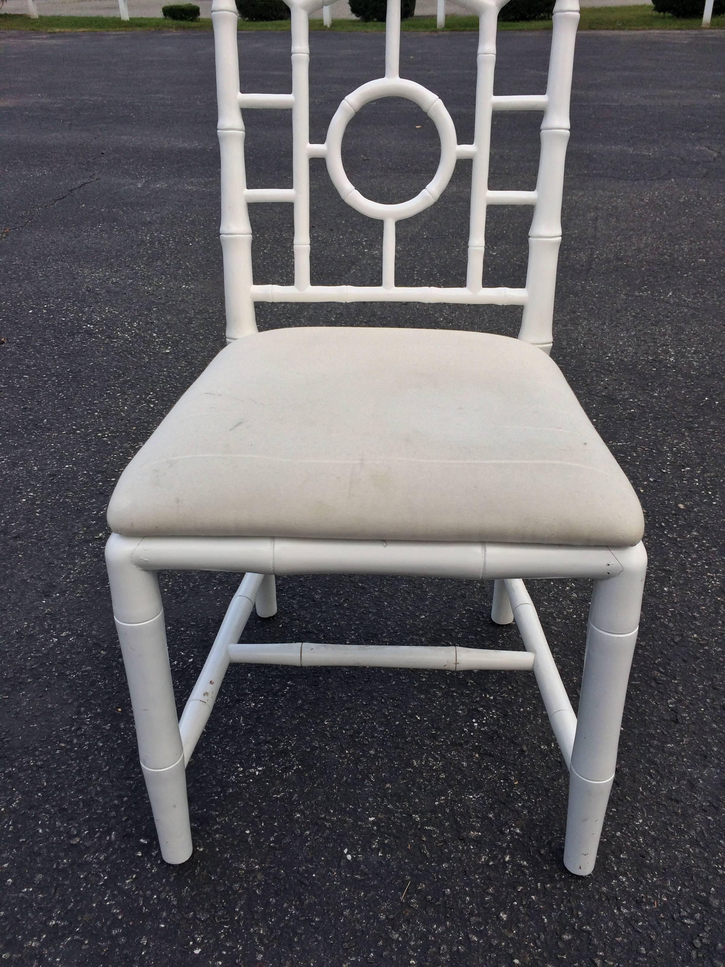 white bamboo chairs