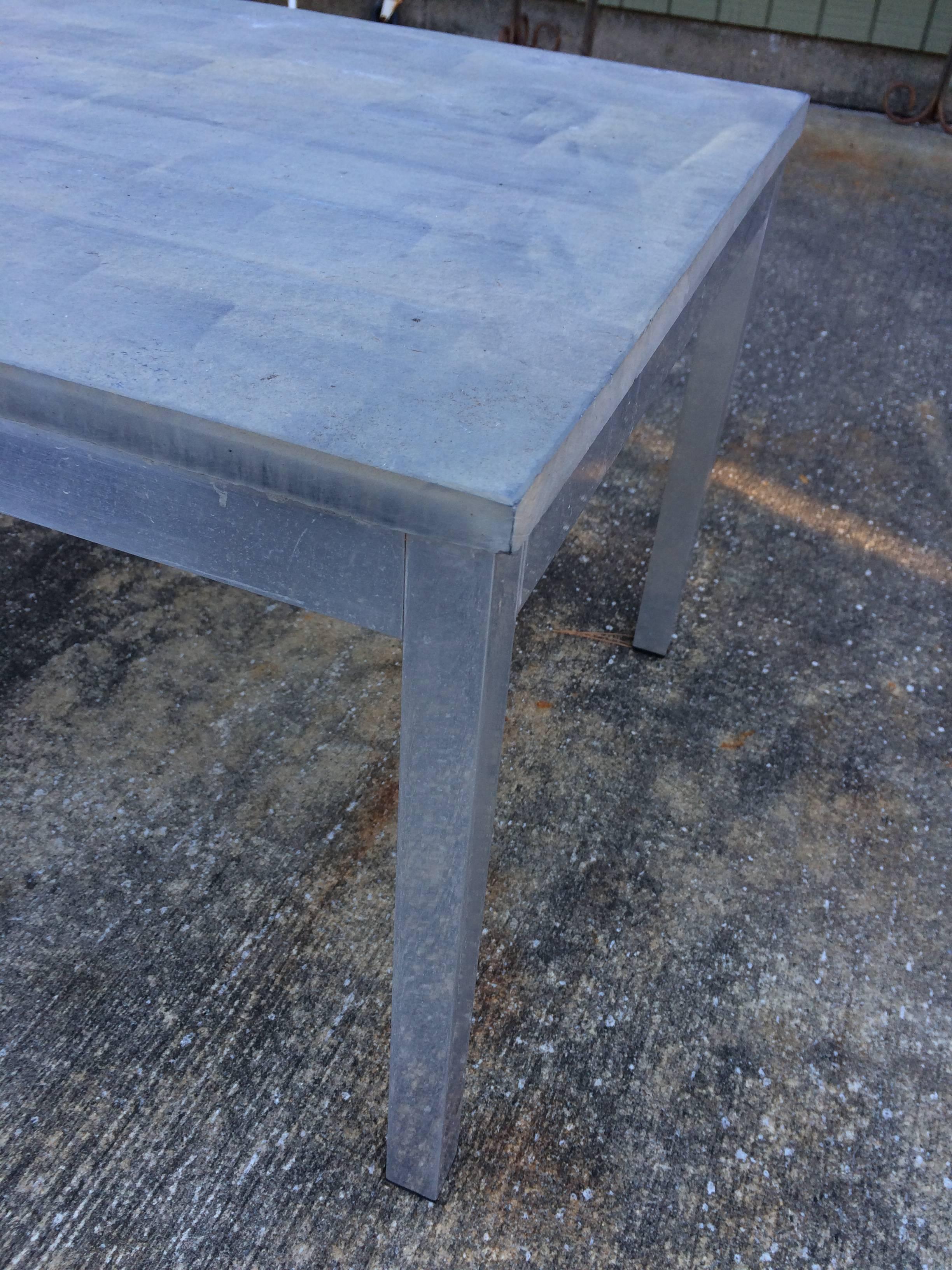 Slate Coffee Table with Aluminum Base 1