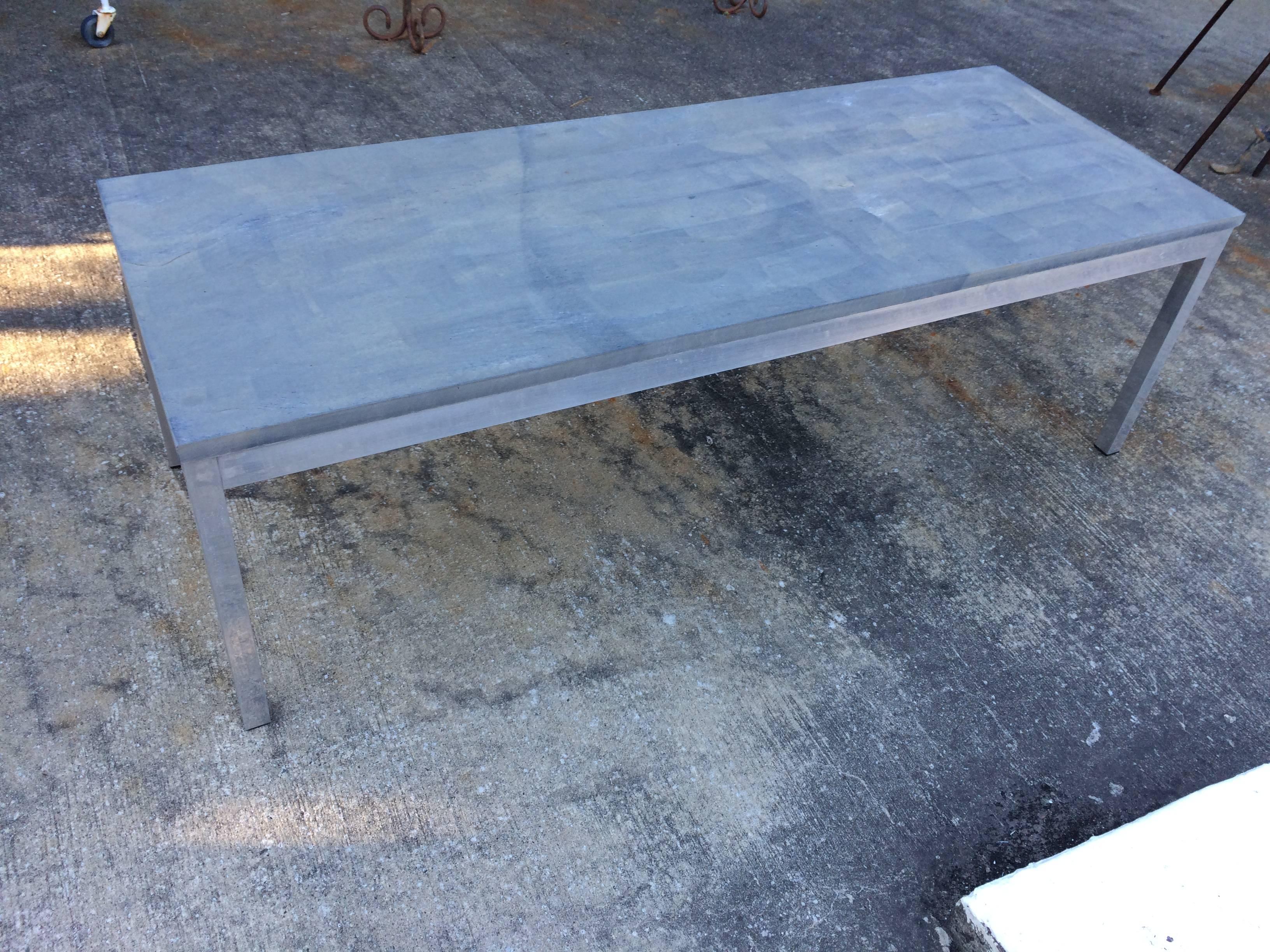 Slate Coffee Table with Aluminum Base 3