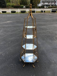 Italianate Gilded Etagere with Mirrored Shelves