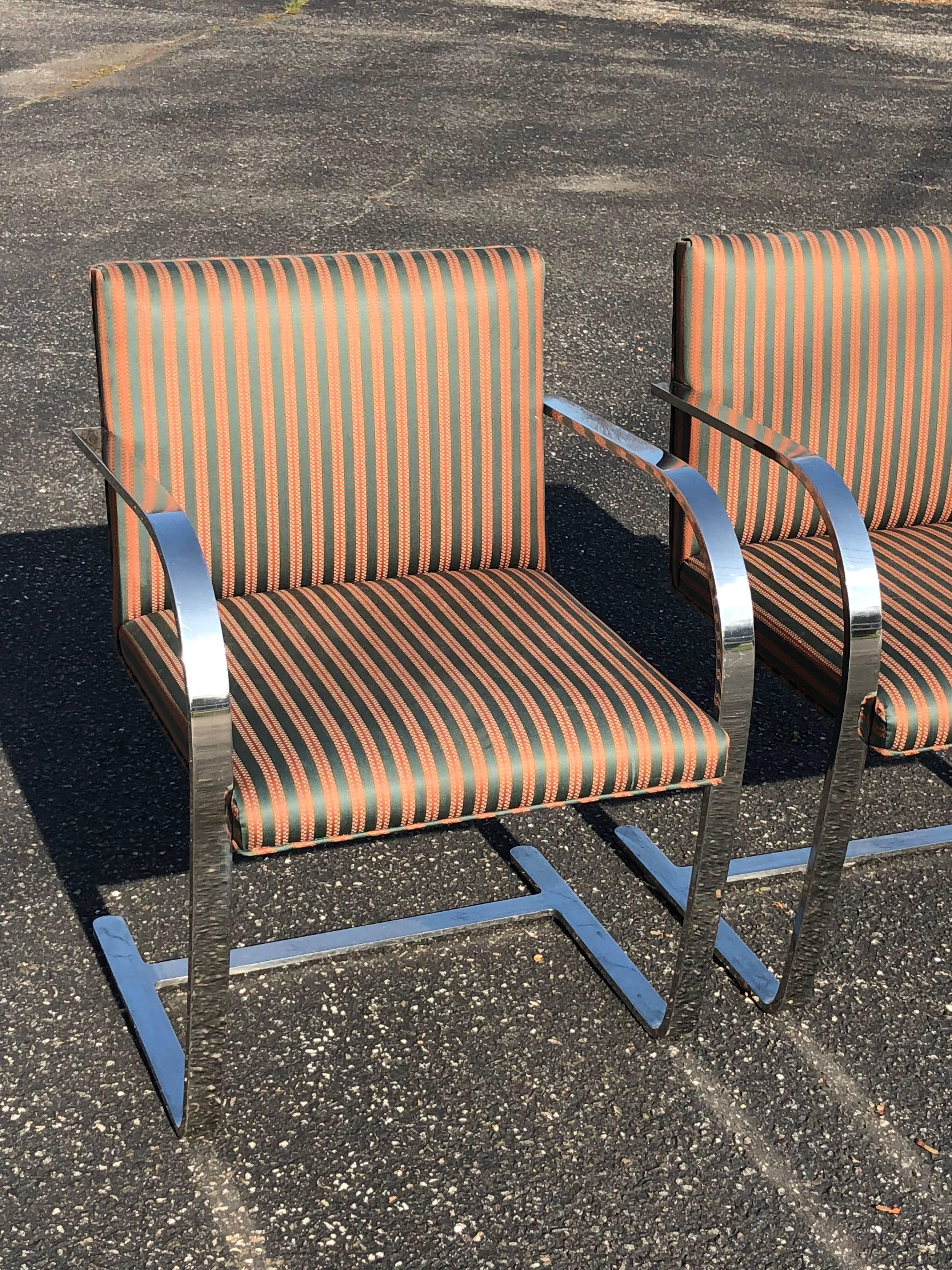 Pair of Flat Bar Brno Chairs attributed to Ludwig Mies van der Rohe for Knoll 2