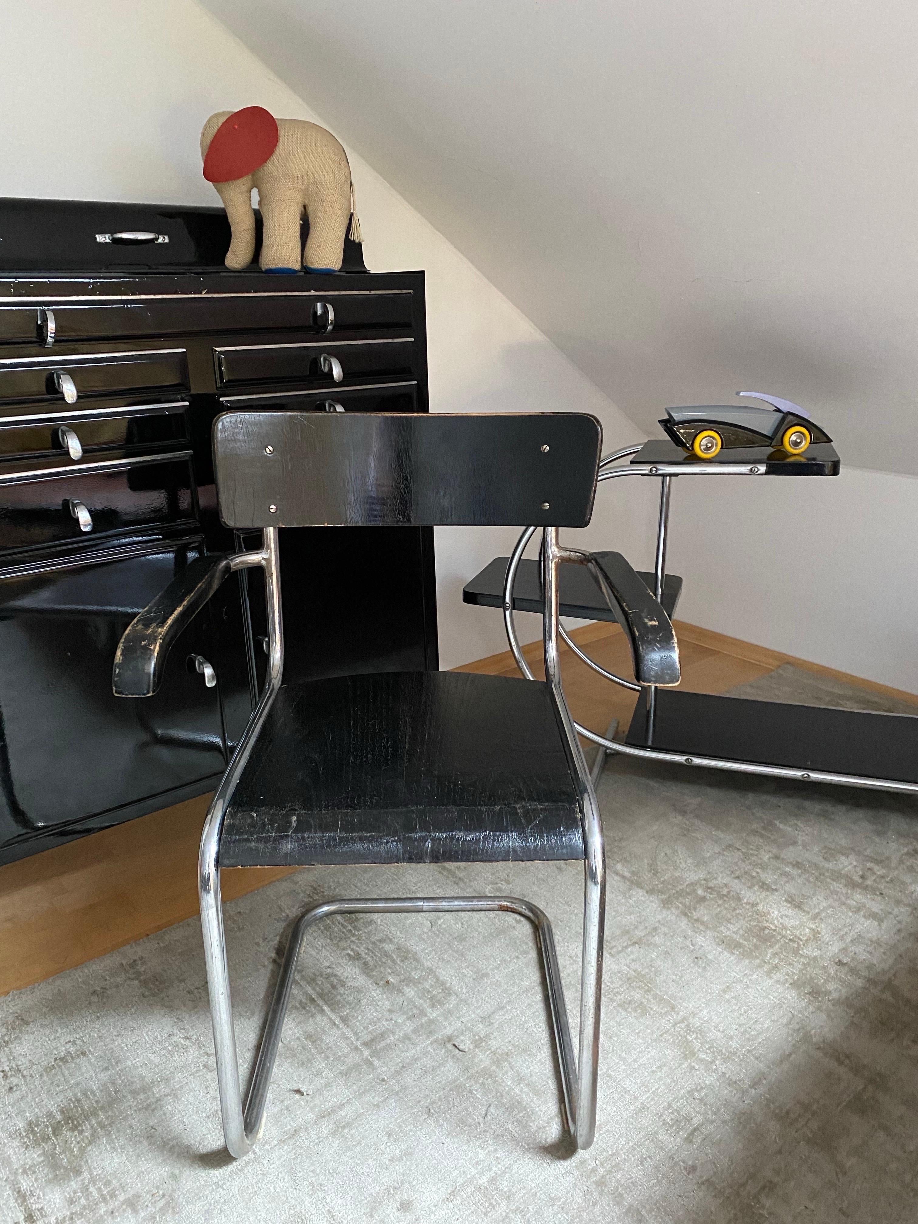Paar originale Freischwinger-Bauhausstühle aus den 1930er Jahren von Vichr, Tschechien im Angebot 5