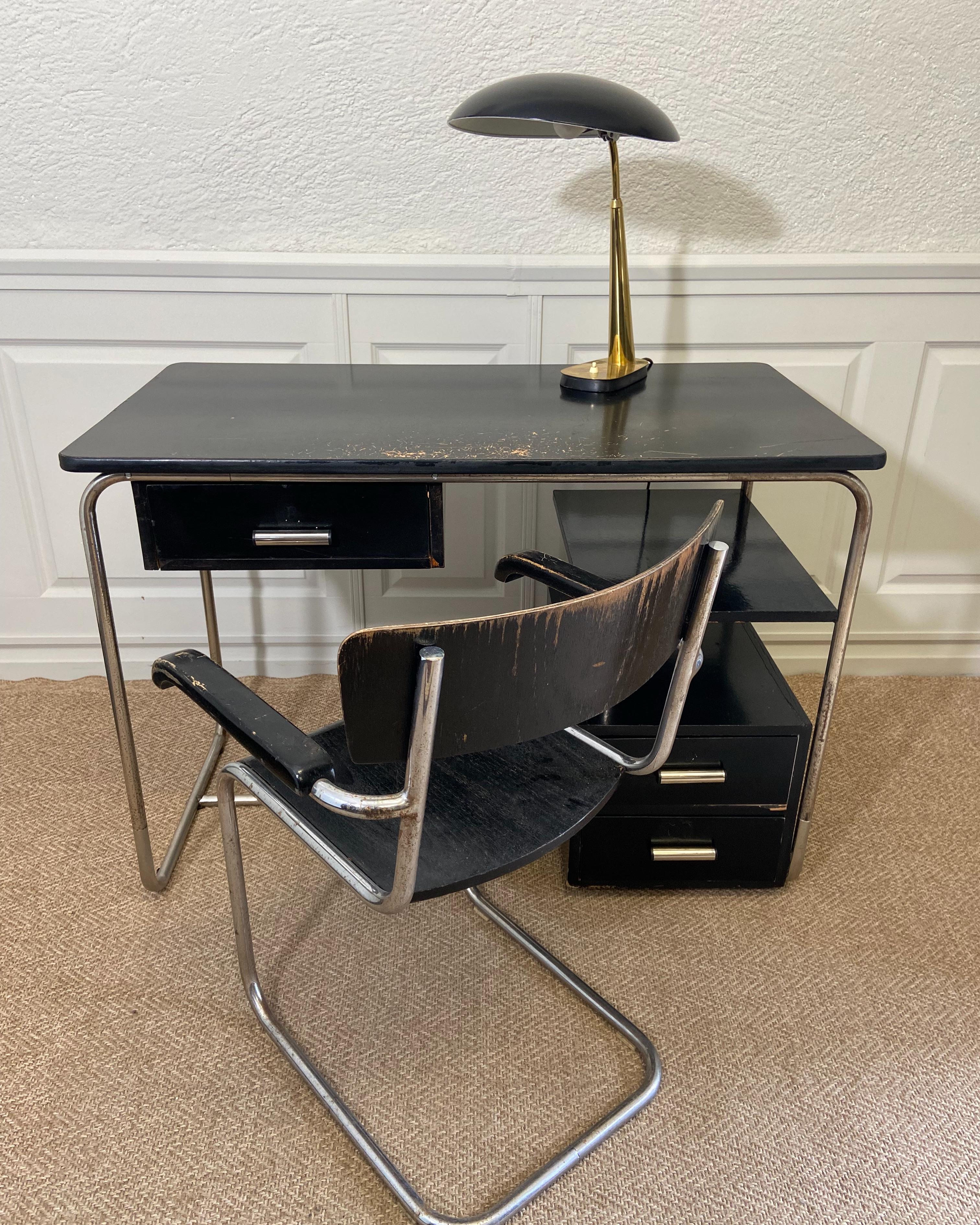 Paar originale Freischwinger-Bauhausstühle aus den 1930er Jahren von Vichr, Tschechien im Angebot 7