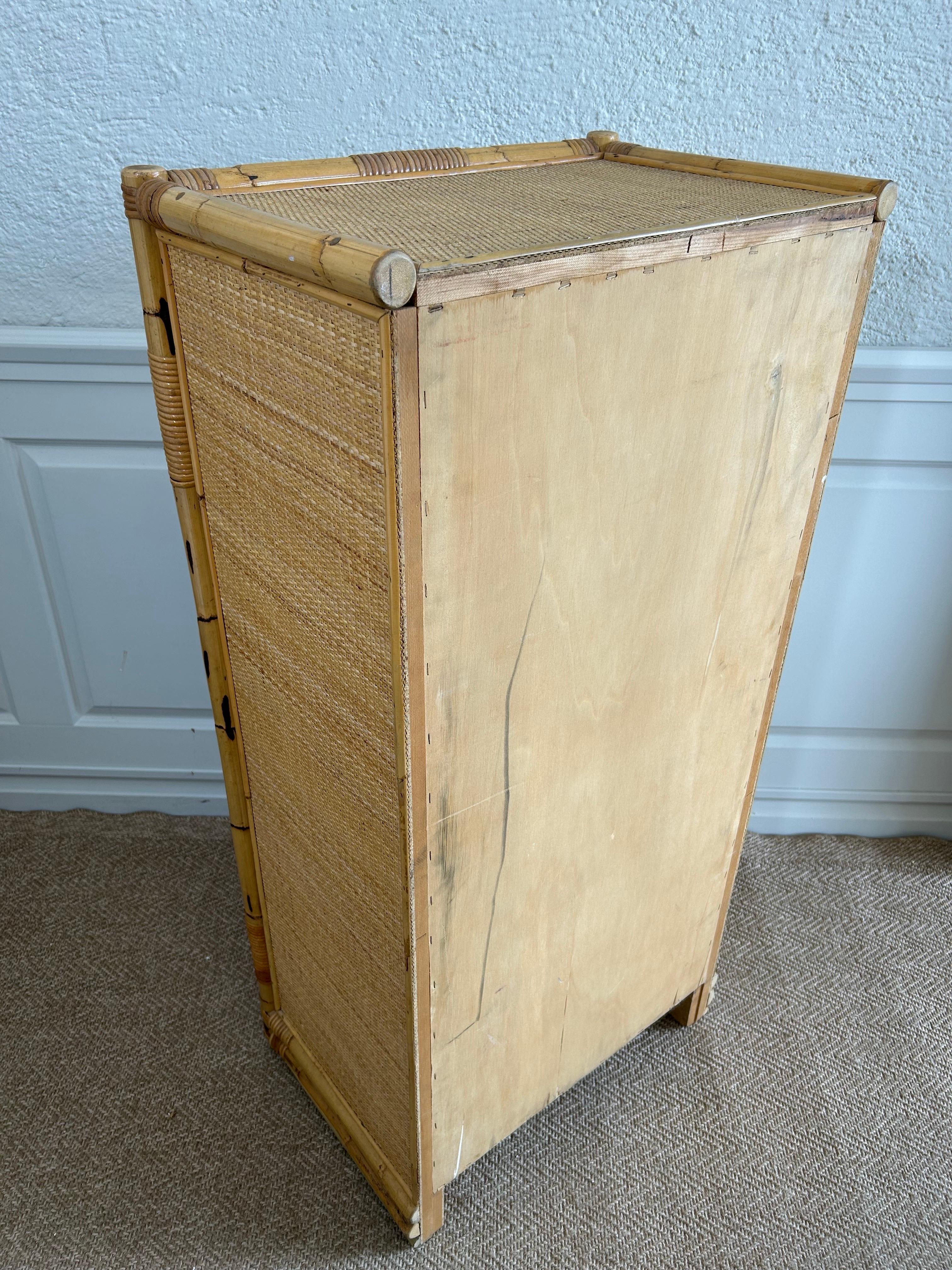 Bamboo Chest of Drawers, Italy, Mid-Century Modern, in the Style of Dal Vera, Bo 4