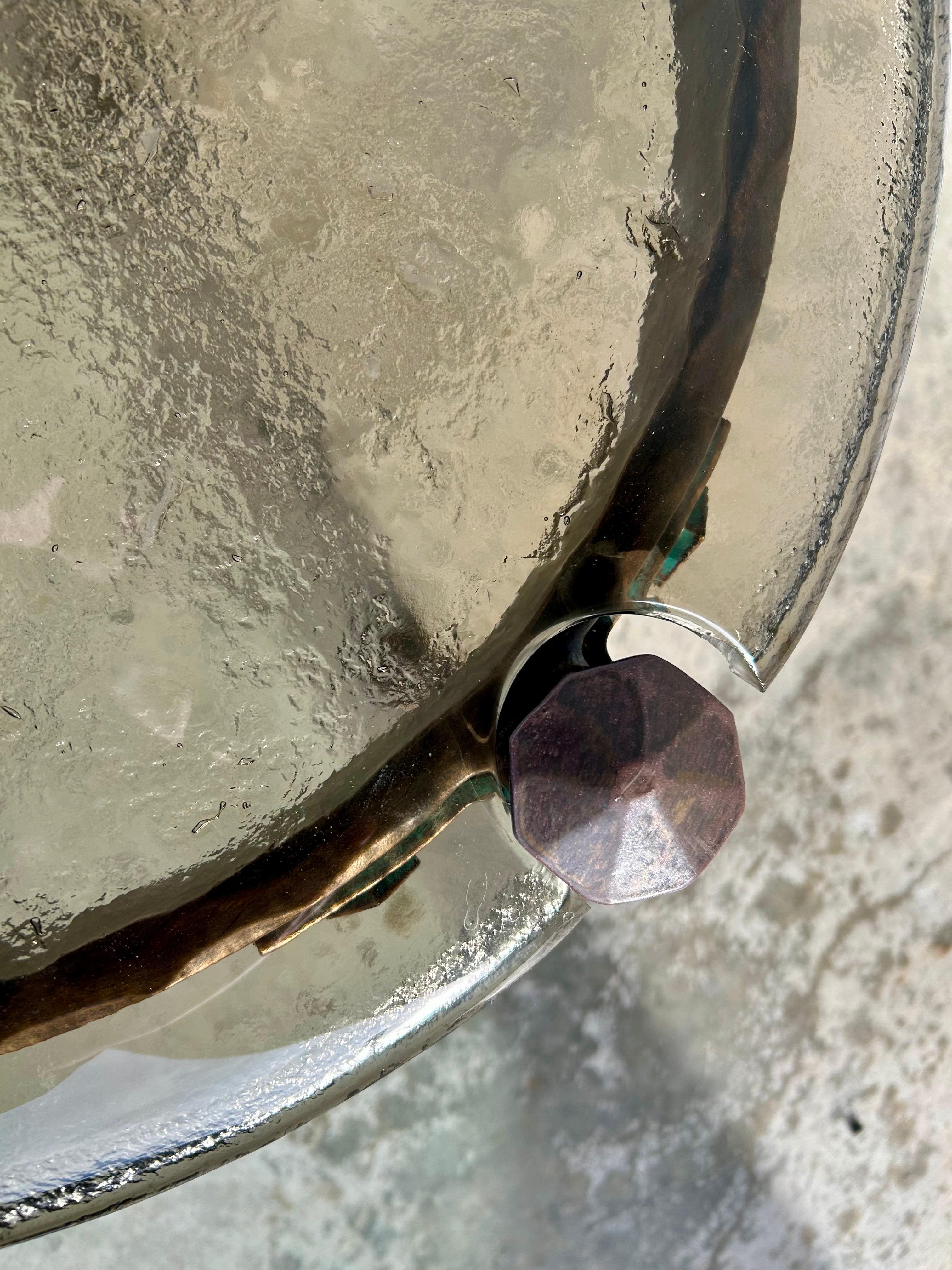 Table basse brutaliste en bronze et verre moulé par Lothar Klute, Allemagne, années 1990 en vente 3