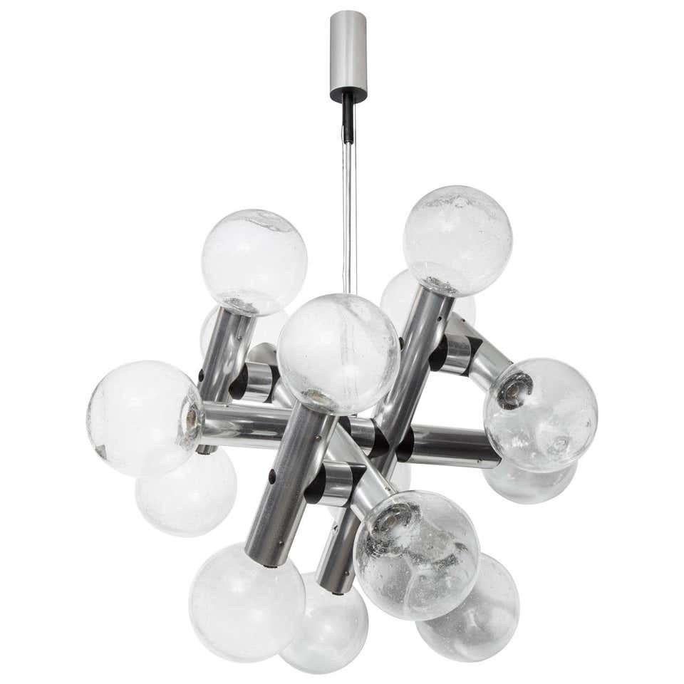 Atomzeitalter-Kronleuchter von Kalmar Franken KG, Model No. RS 14 HL, Österreich 1970er Jahre im Angebot 2