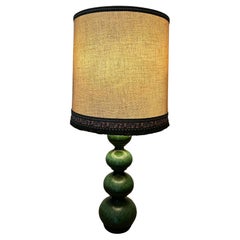 Green Ceramic Floor / Table Lamp, Kaiser Leuchten, Germany 1960s