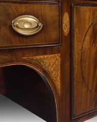 George III Sheraton Period Inlaid Mahogany Bow-Fronted Sideboard