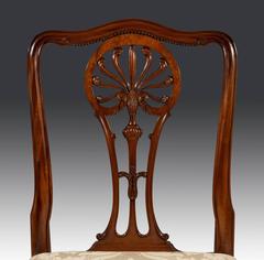 Set of Twelve High Quality Carved Mahogany Reproduction Dining Chairs