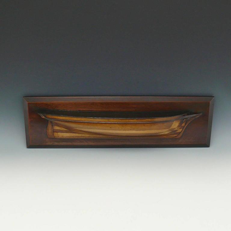 Striped Half Hull Wooden Boat Model, circa 1900 at 1stdibs