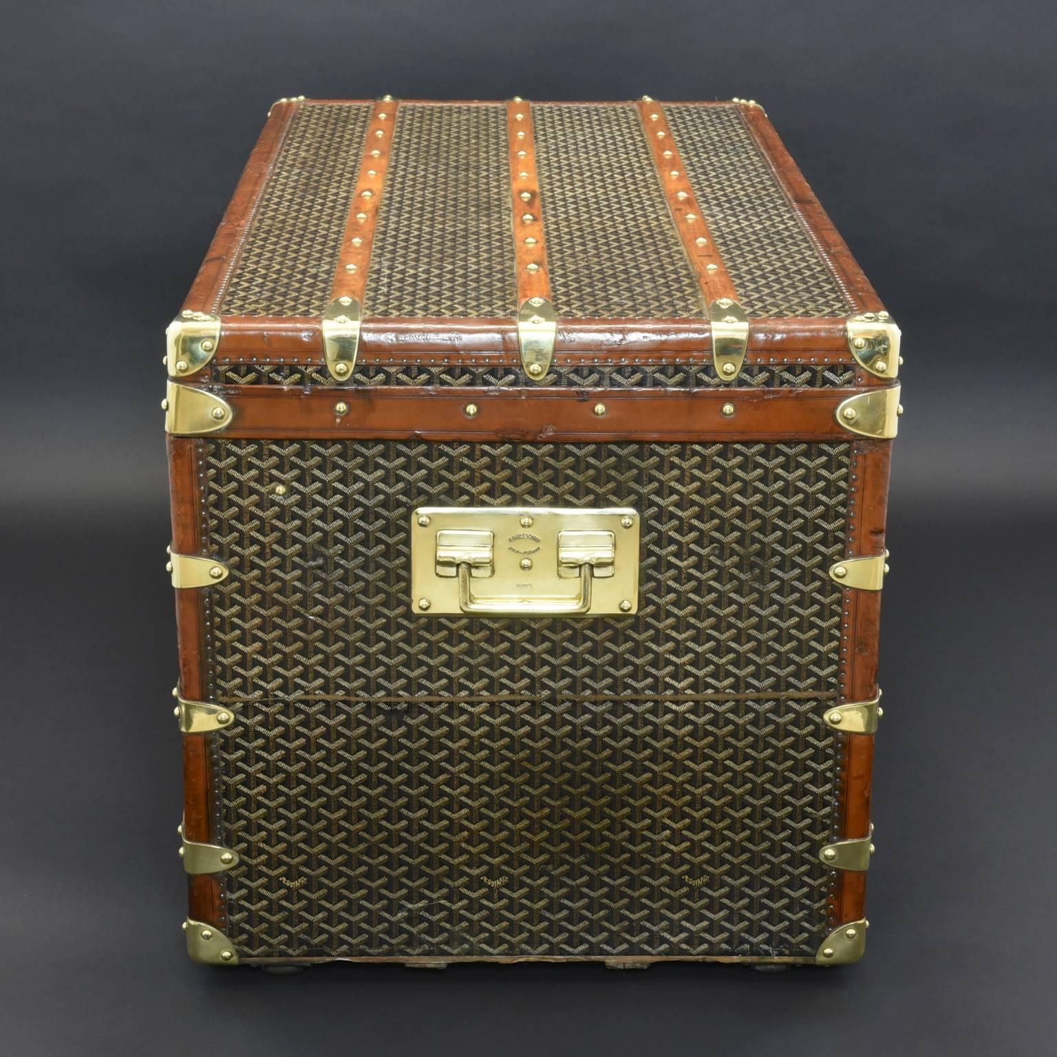 French Goyard Steamer Trunk