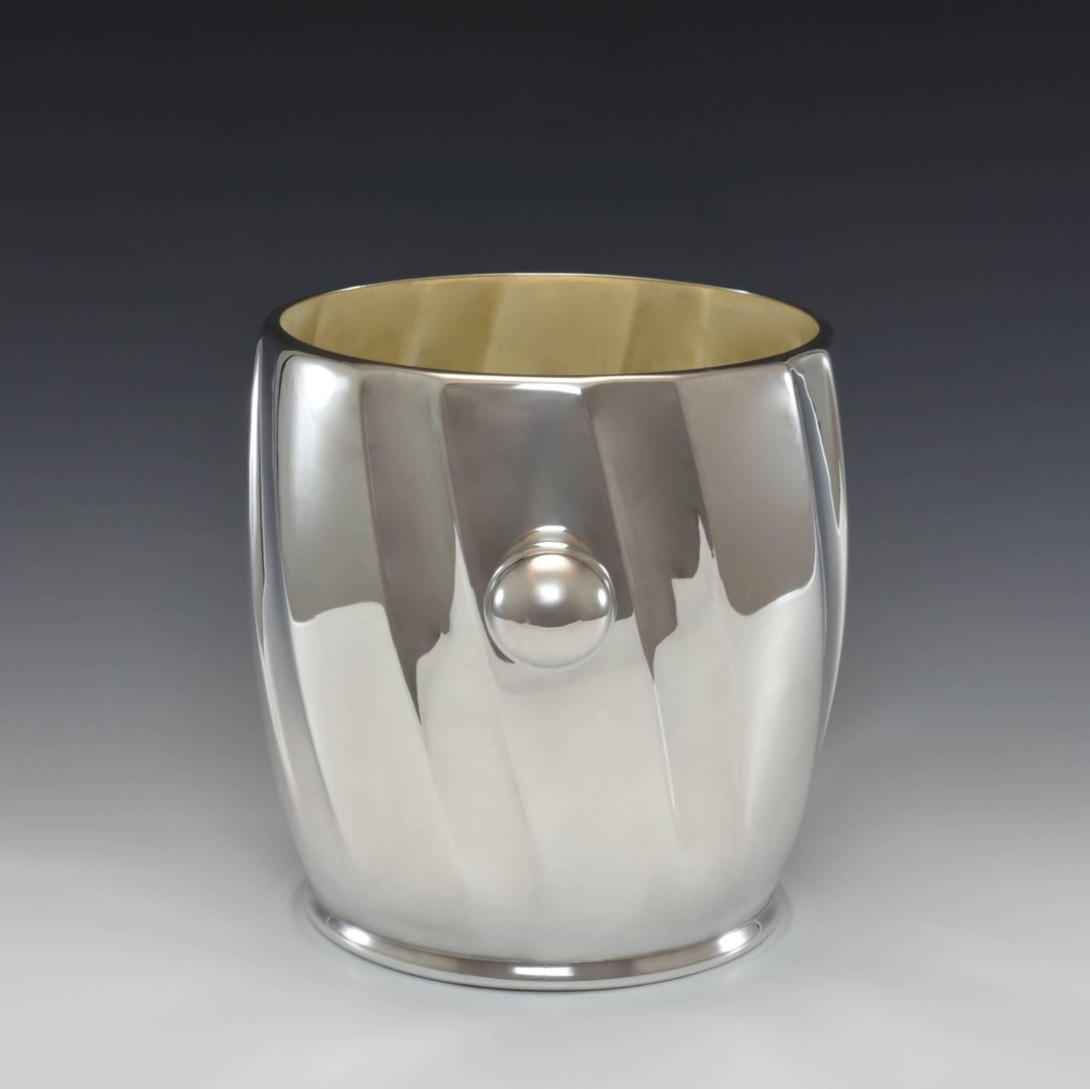 British Mid-Century Silver Plated Wine Cooler