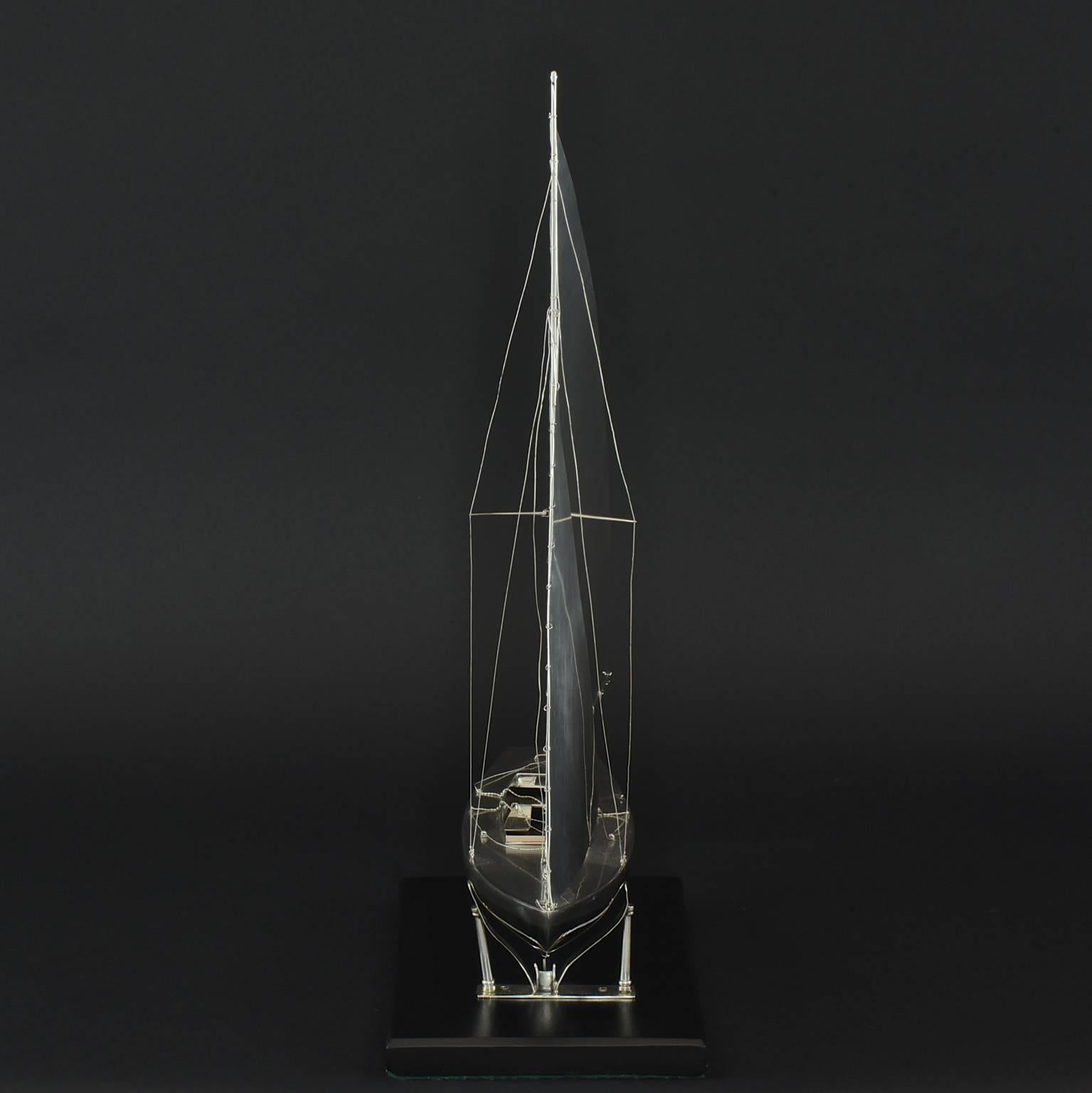 English Benzie's Sterling Silver Model Yacht