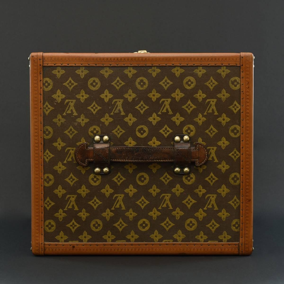 French Louis Vuitton Monogram Hat Box trunk c1910
