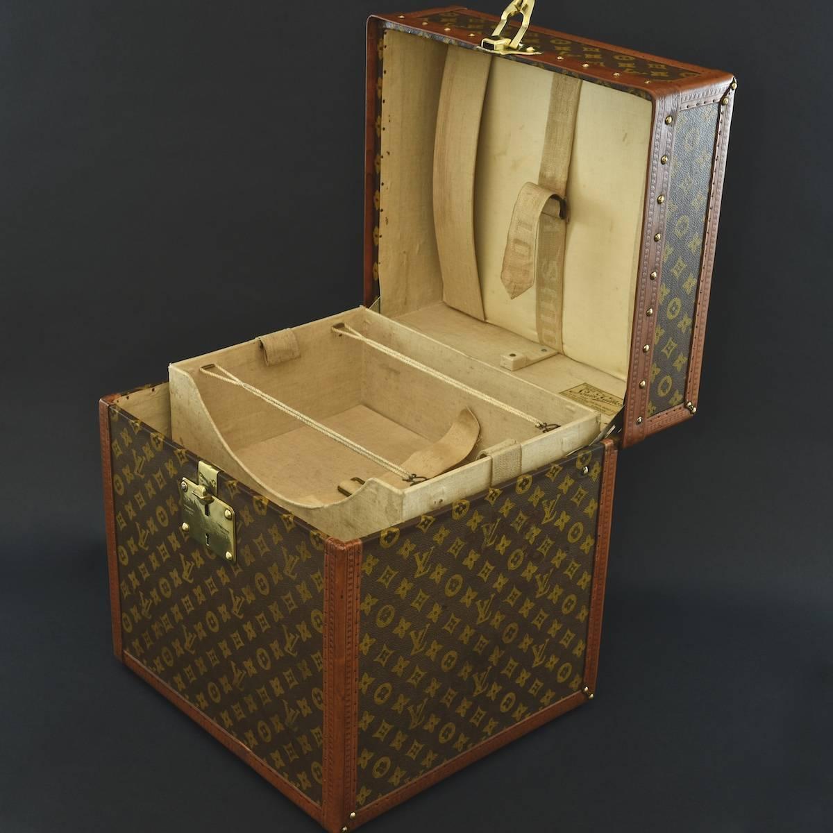 Early 20th Century Louis Vuitton Monogram Hat Box trunk c1910