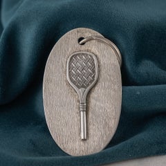Sterling Silver Tennis Racket Key Ring.