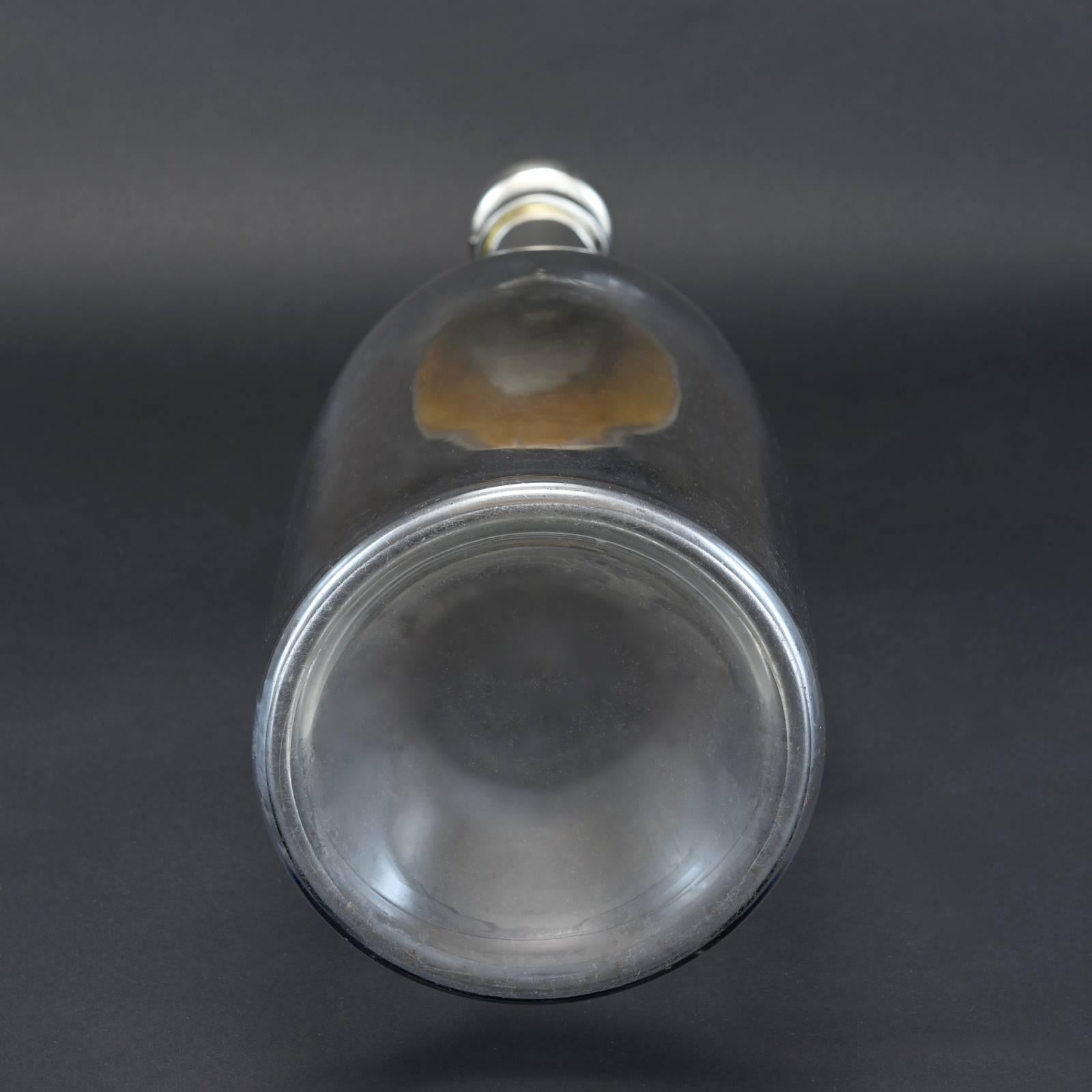 Extraordinary Giant Champagne Bottle Decanter with Sterling top, 1892 2
