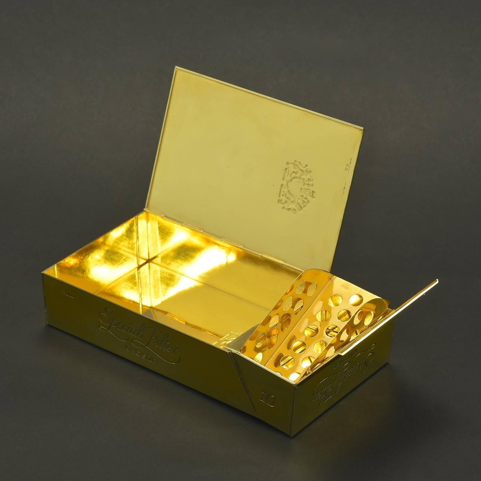 Silver-Gilt Cigarette Box by Karel Bartosik, Hallmarked, 1986 2