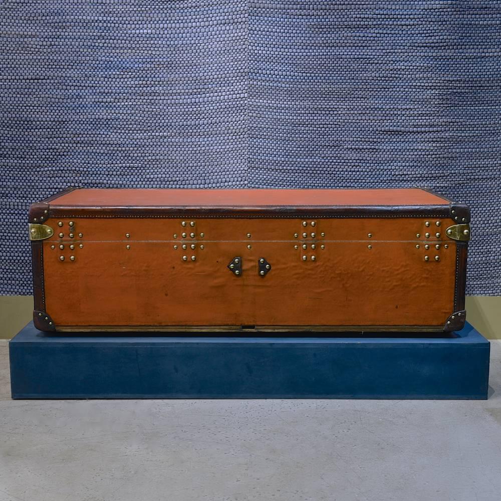 Large Louis Vuitton Orange Cabin Trunk In Good Condition In London, GB