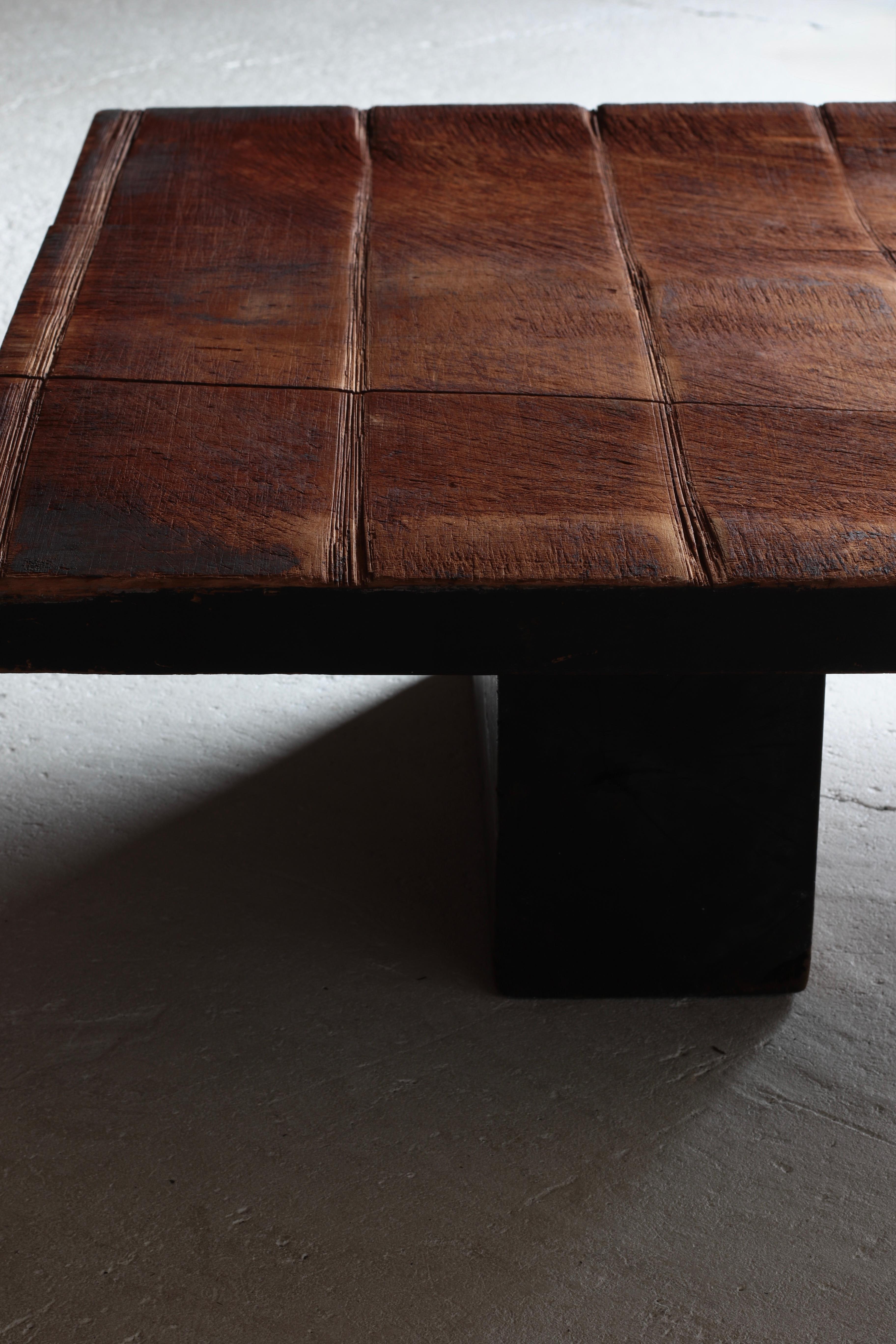 Japanese Antique Large Low Table / Sofa Table / 1868-1912s Wabi-Sabi For Sale 4