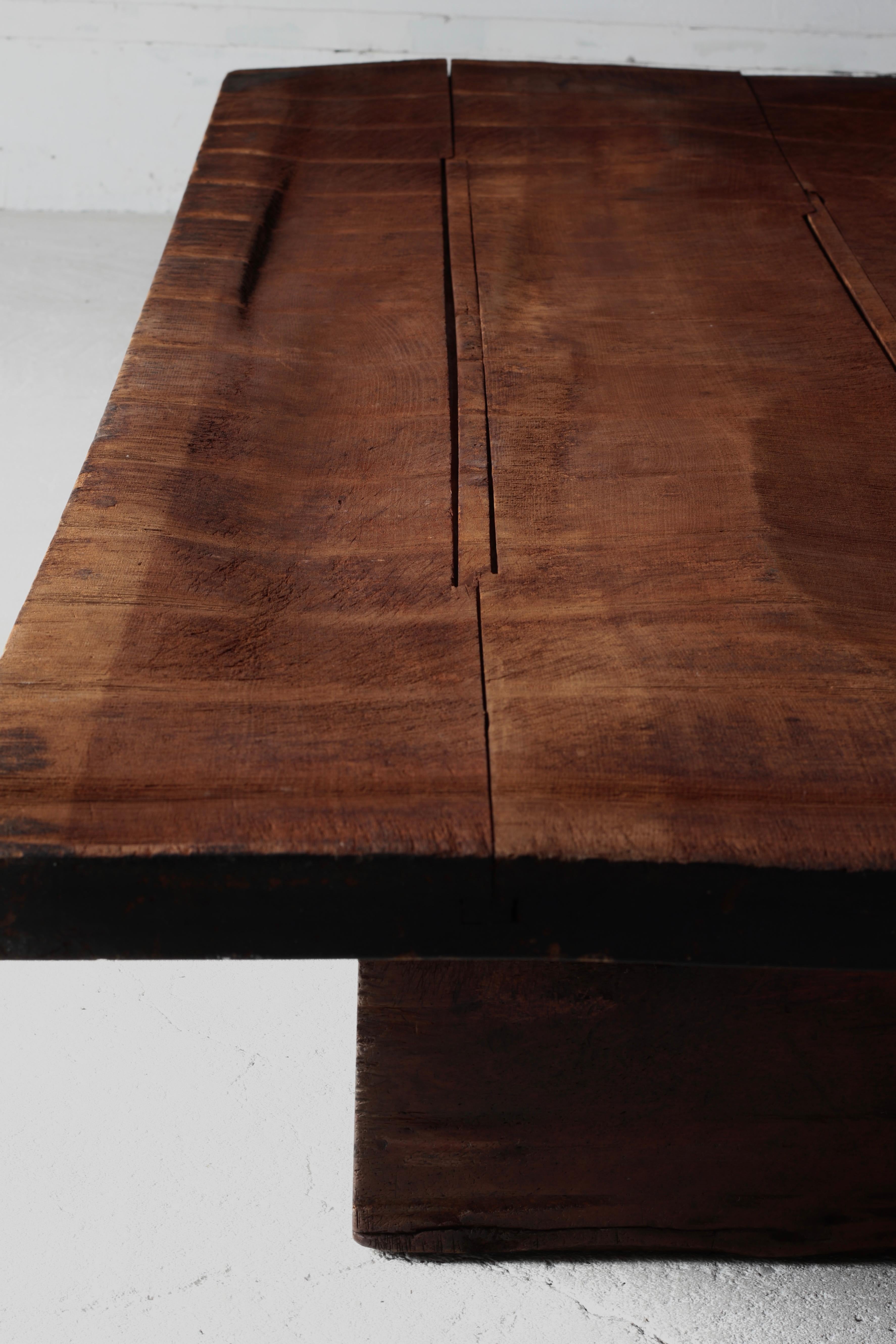 Japanese Antique Large Low Table / Sofa Table / 1868-1912s Wabi-Sabi For Sale 9