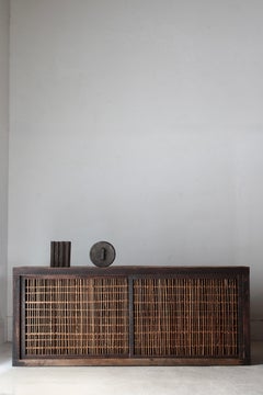 Japanese Antique Large Bamboo Tansu / Cabinet Sideboard / 1868-1912s / Wabi-Sabi