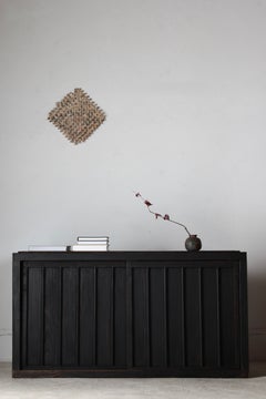 Japanese Antique Large Black Tansu / Cabinet Sideboard / 1868-1912s / Wabi-Sabi