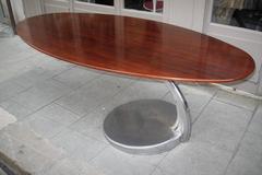 Table en bois de palissandre et en aluminium de Michele Charron