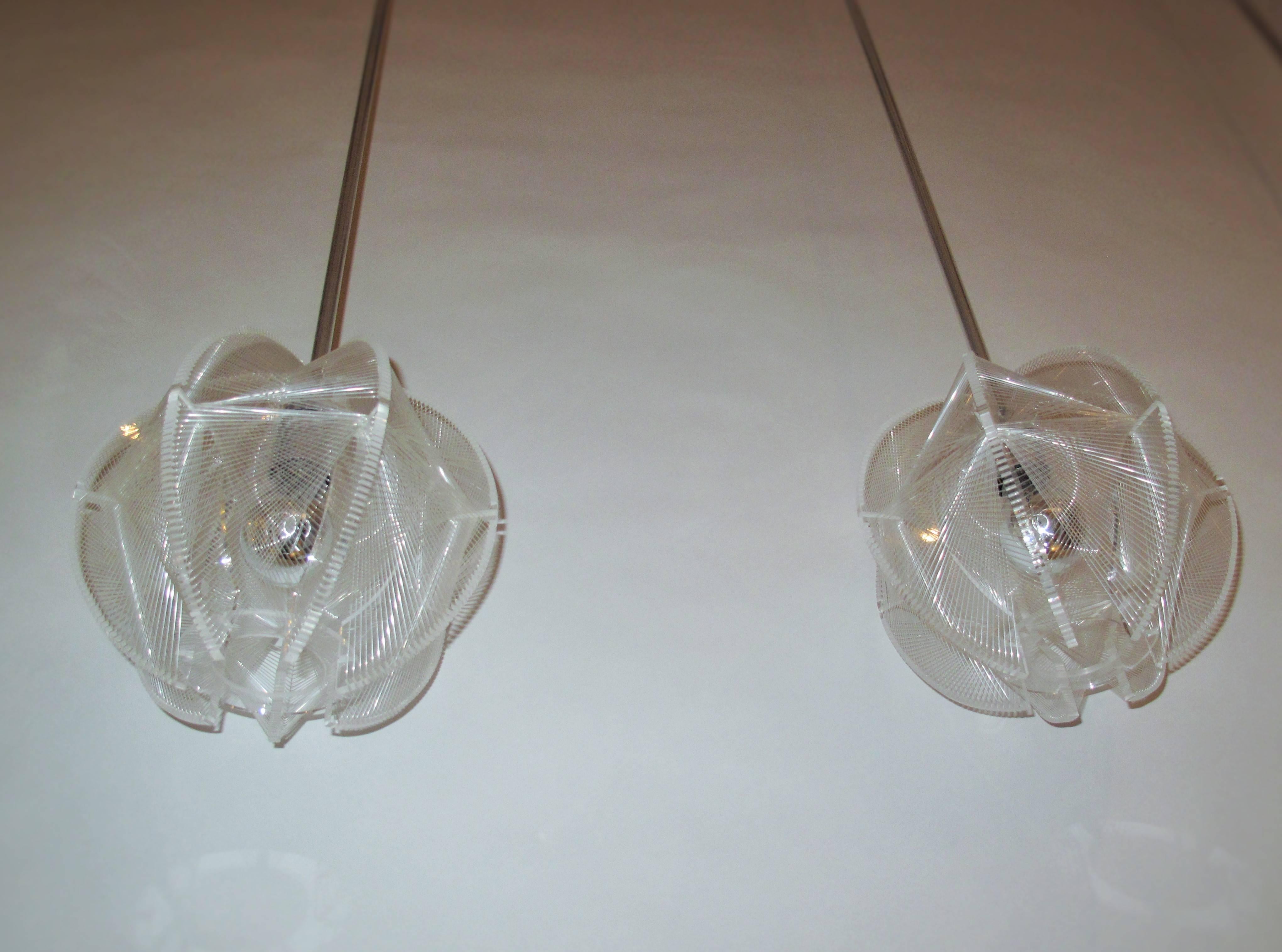 Paul Secon, Set of Four Ceiling Lamps for Sompex  In Excellent Condition In Grenoble, FR