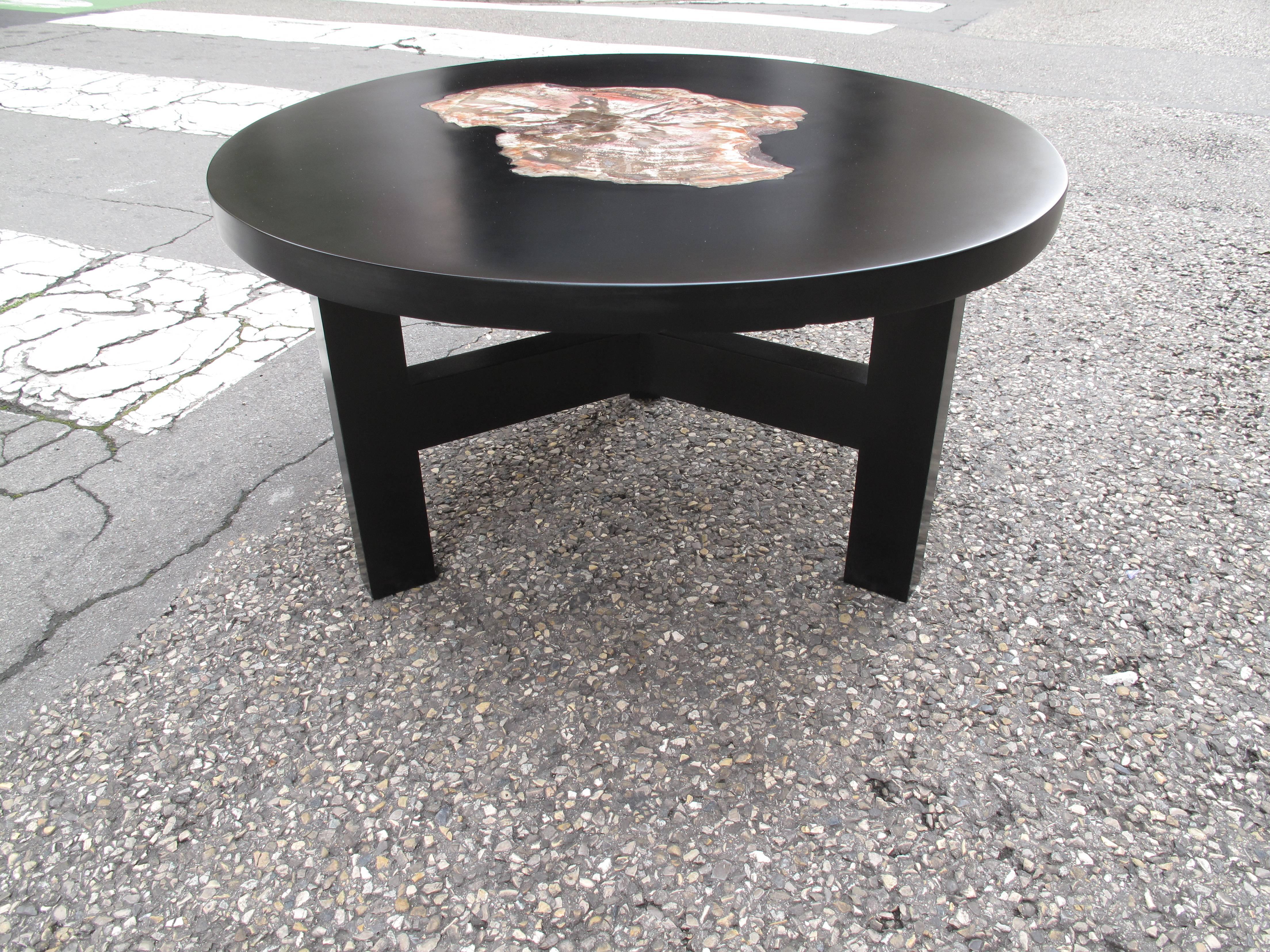 Late 20th Century Petrified Wood Coffee Table Design For Sale