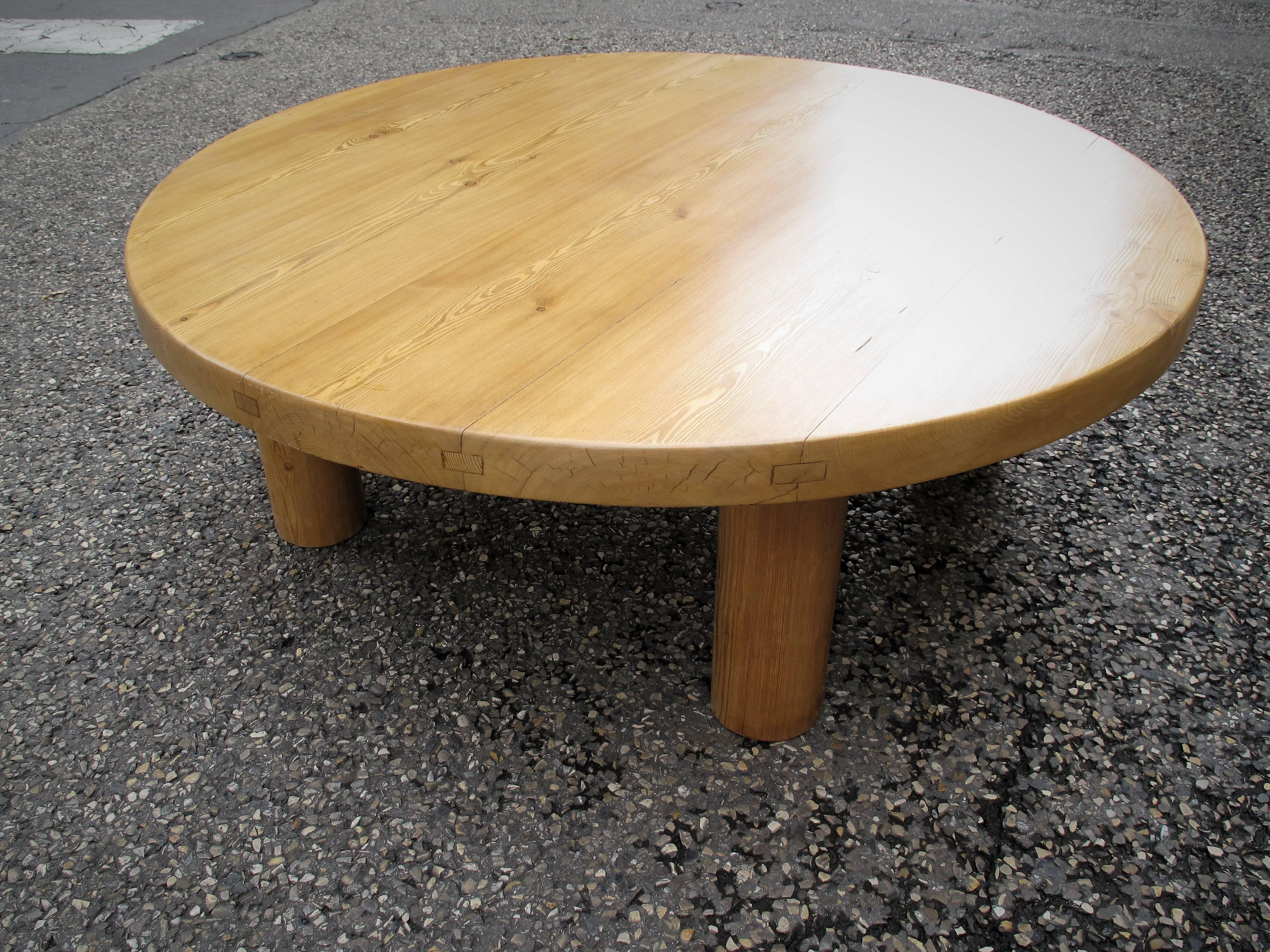 Mid-Century Modern Harlotte Perriand Larch Table from Meribel Les Allues Ski Resort, 1950