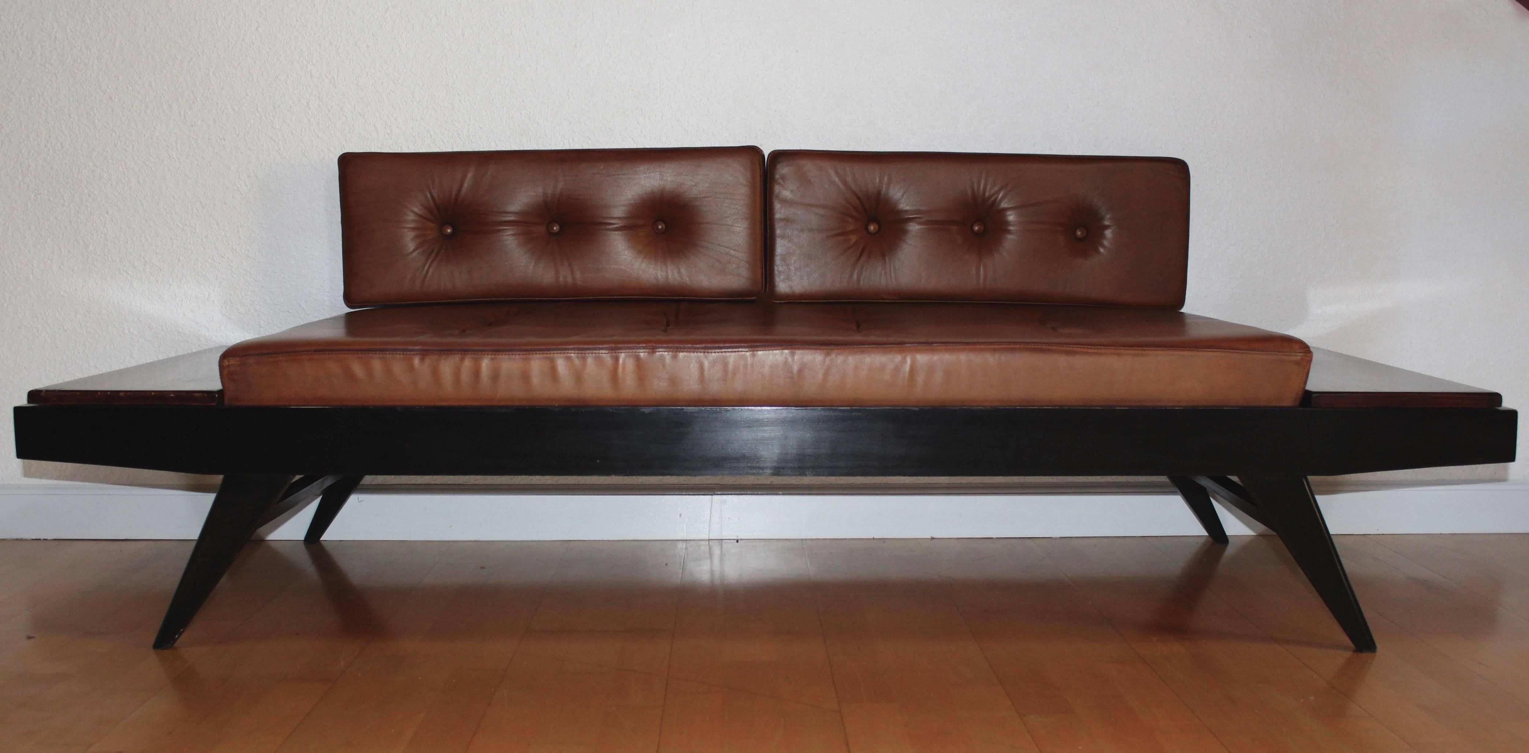 Mid-20th Century Pierre Guariche Leather Sofa