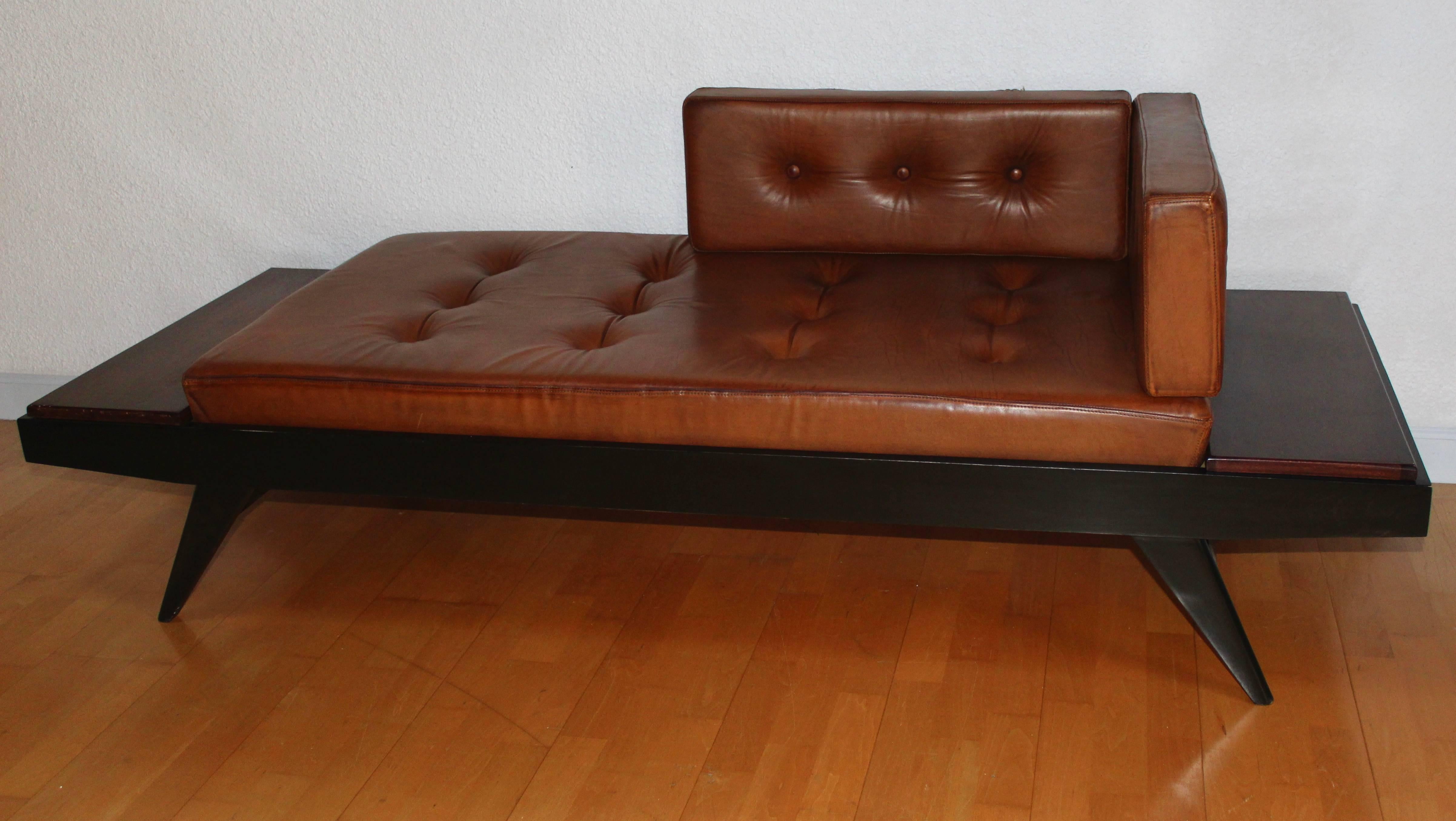 Mid-Century Modern Pierre Guariche Leather Sofa