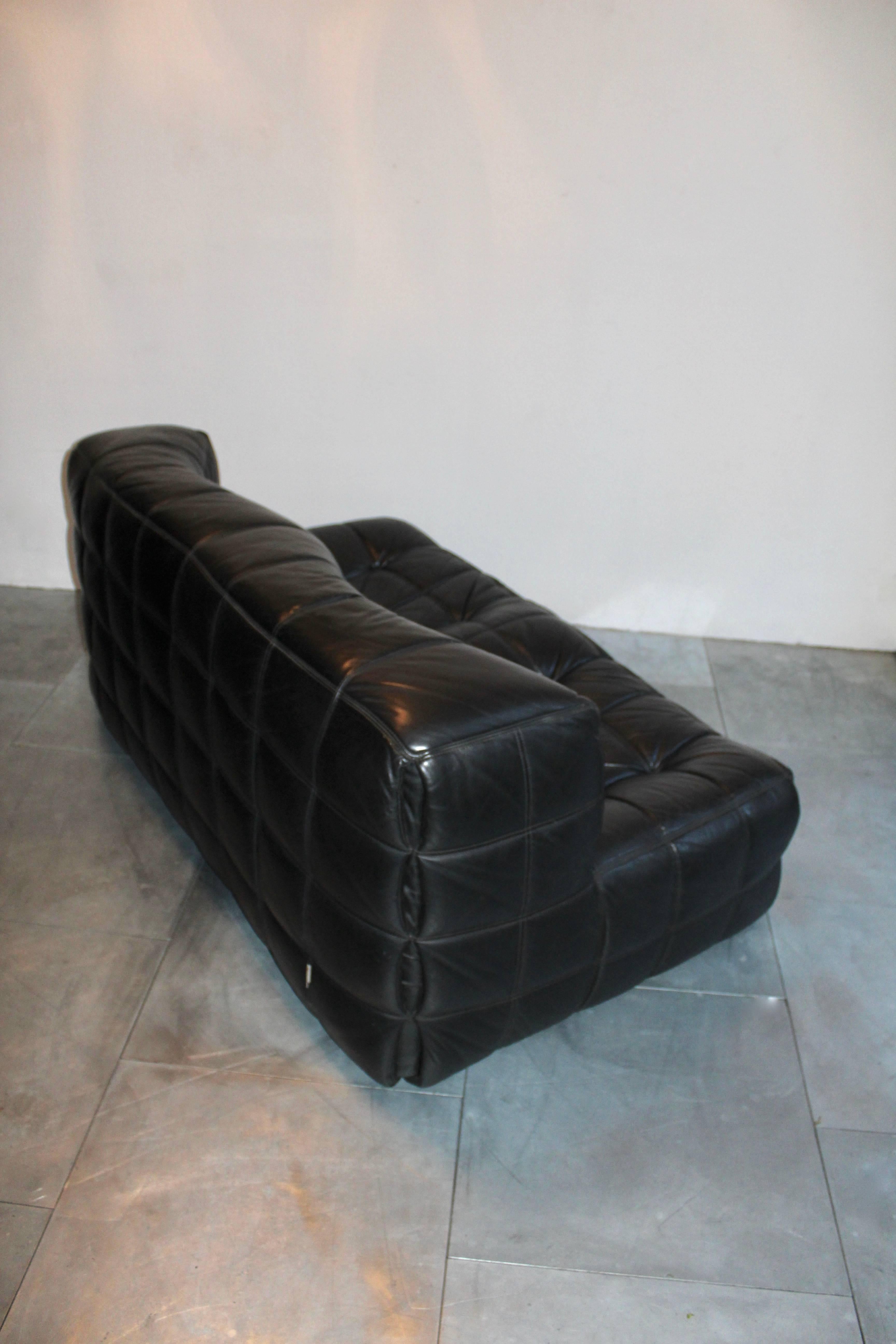 Michel Ducaroy a Pair of Kashima Leather Sofa Ligne Roset France For Sale 1